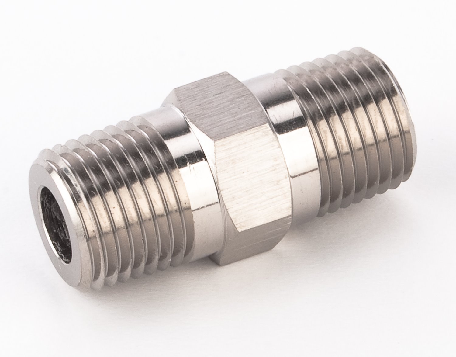 NPT to NPT Straight Union Fitting [1/8 in. NPT Male to 1/8 in. NPT Male, Nickle]