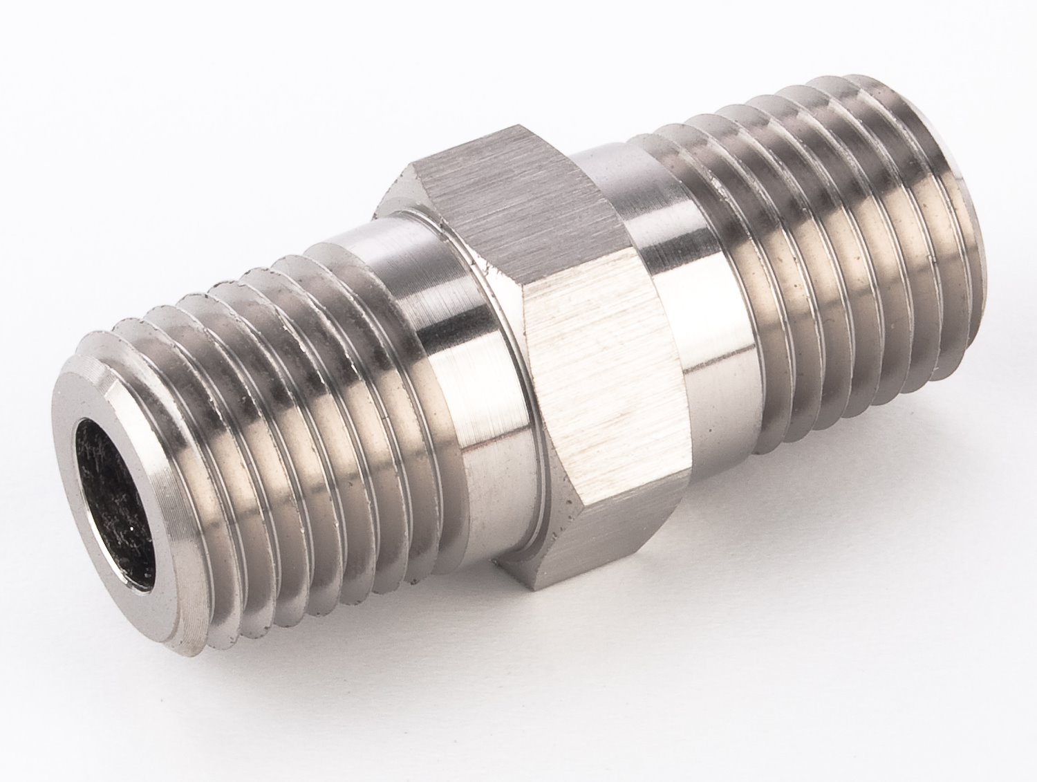 NPT to NPT Straight Union Fitting [1/4 in. NPT Male to 1/4 in. NPT Male, Nickle]