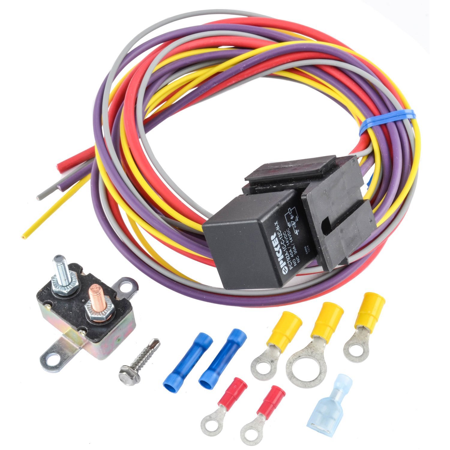 Manual-Controlled Single Fan Wiring Harness & Relay Kit 30 Amp