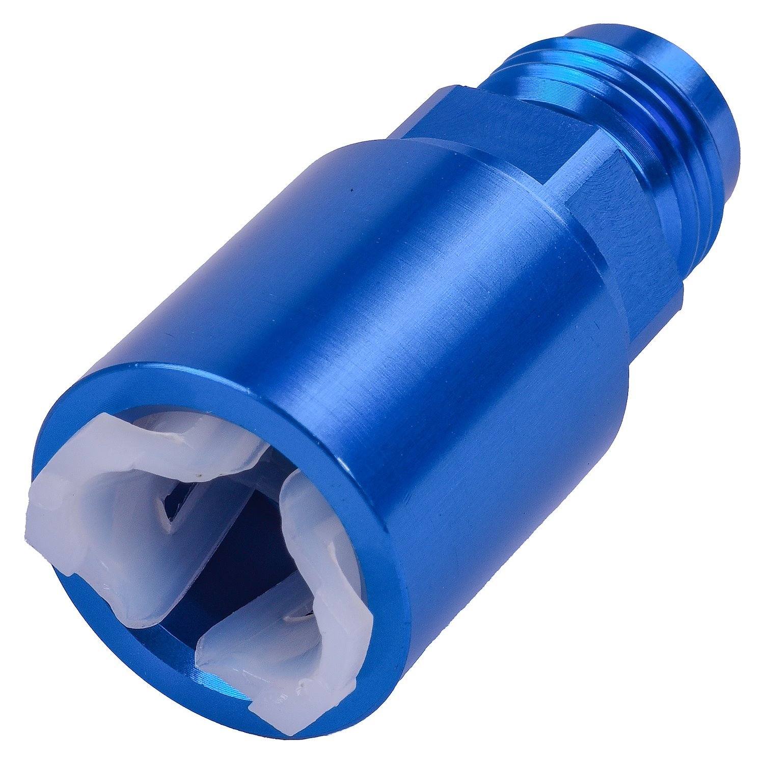 AN to Fuel Injection Quick-Connect Adapter Fitting [-6 AN Male to 5/16 in. Hard Line, Blue]