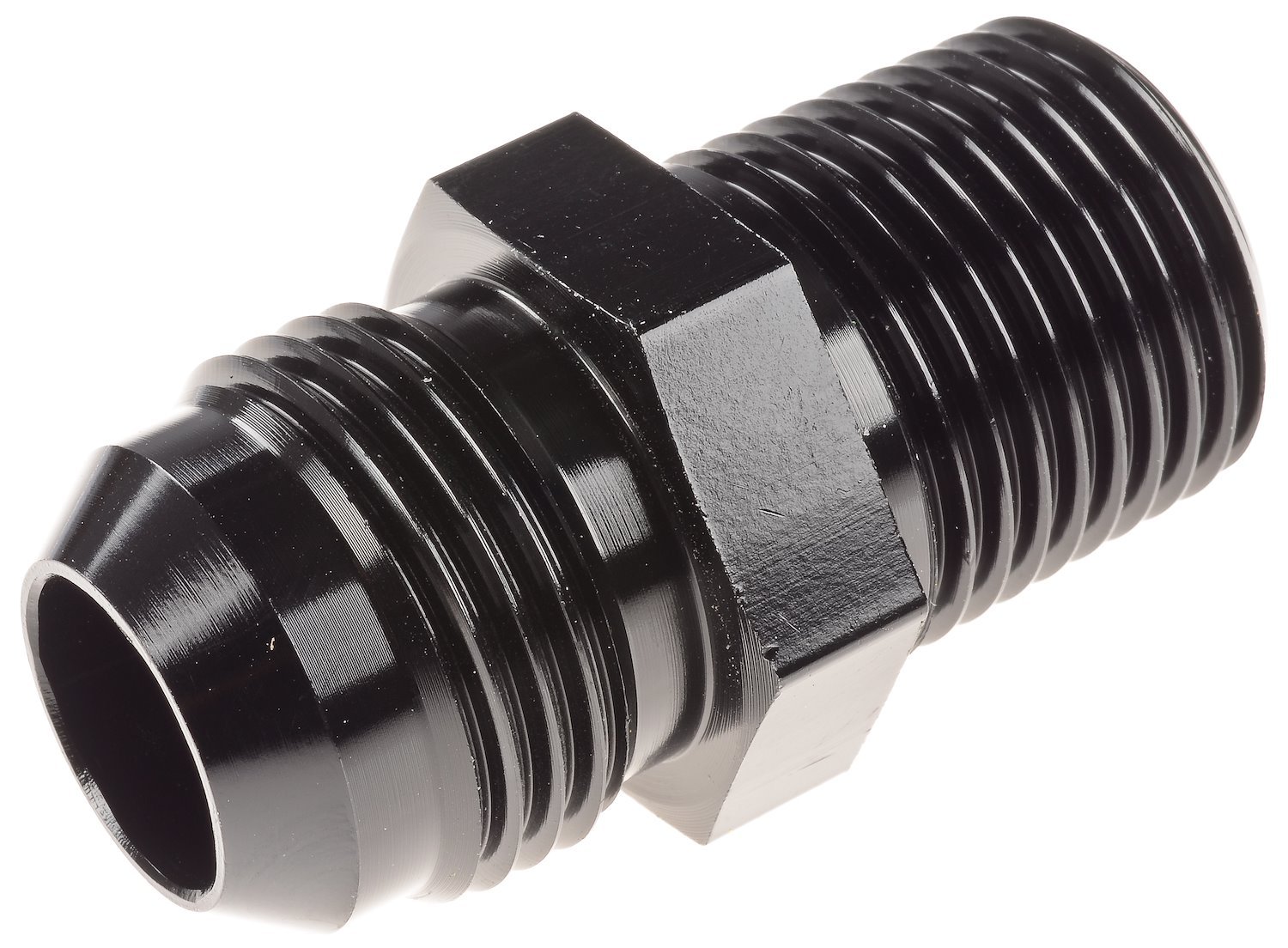 AN to NPT Straight Adapter Fitting [-10 AN Male to 1/2 in. NPT Male, Black]