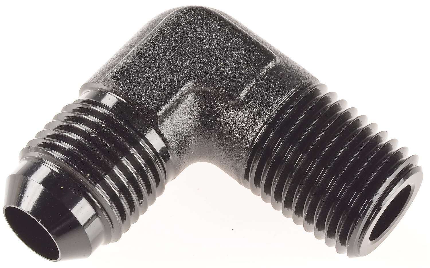 AN to NPT 90-Degree Adapter Fitting [-6 AN Male to 1/4 in. NPT Male, Black]
