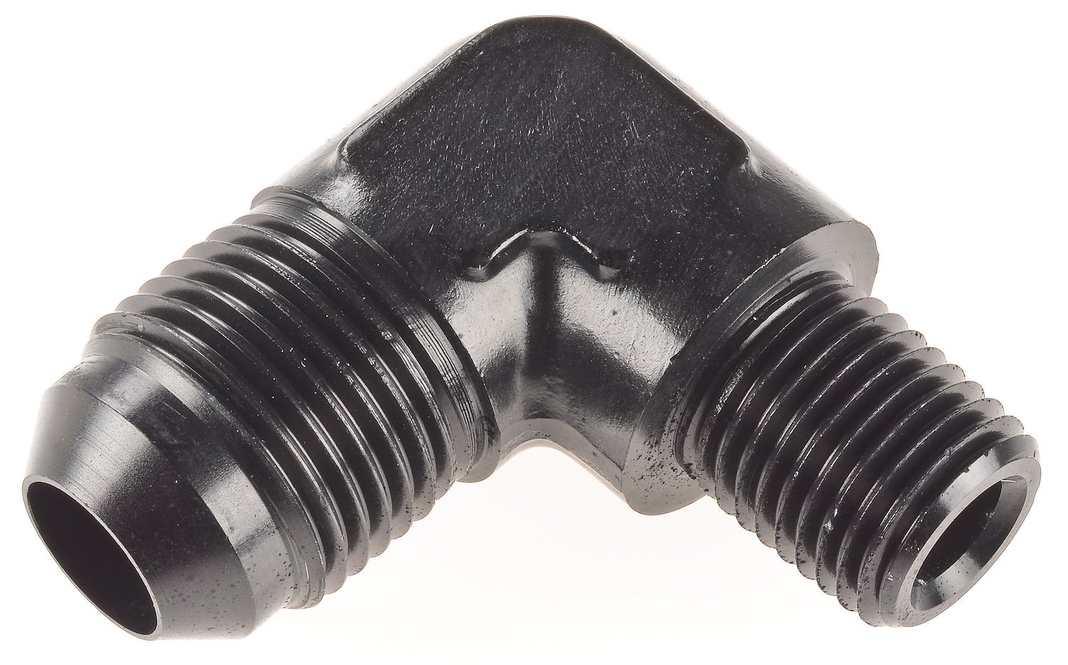 AN to NPT 90-Degree Adapter Fitting [-8 AN Male to 1/4 in. NPT Male, Black]