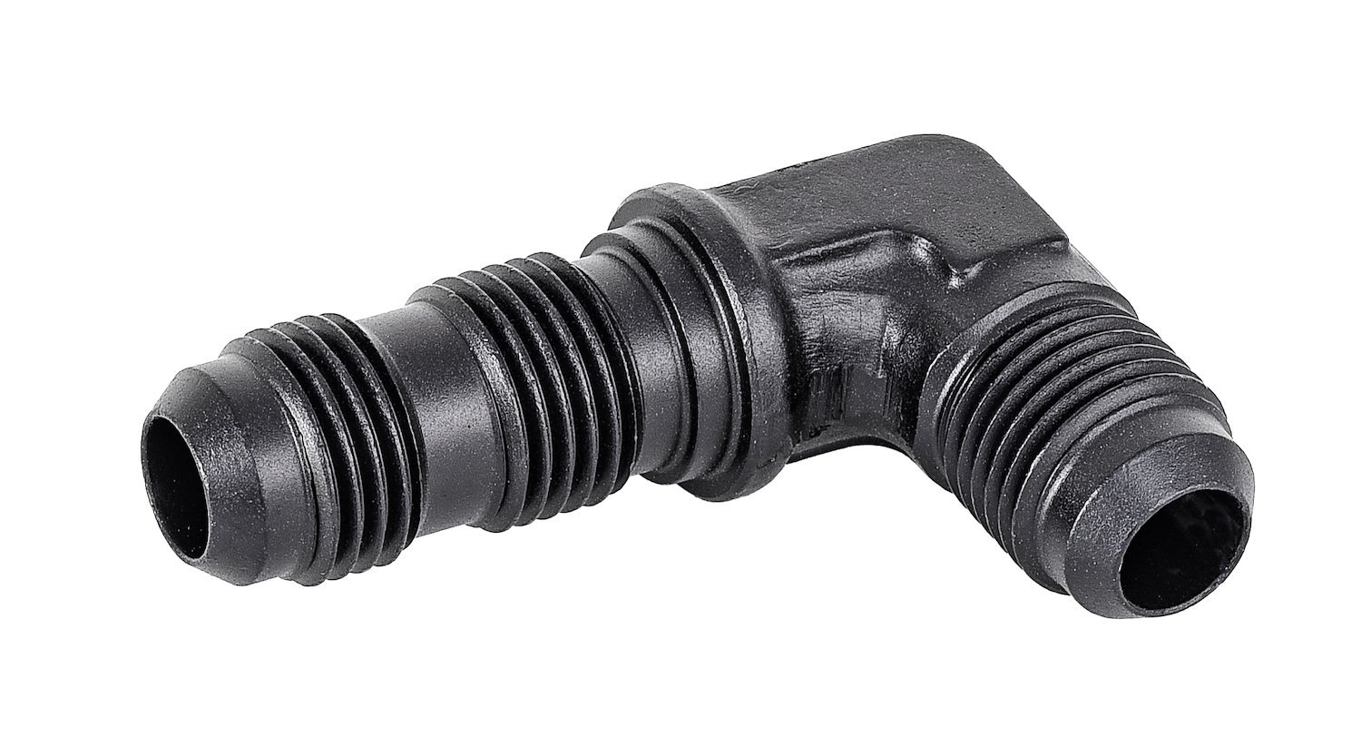 AN to AN 90-Degree Bulkhead Adapter Fitting [-6 AN Male to -6AN Male, Black]
