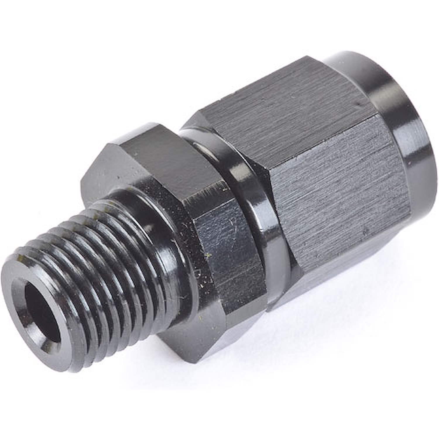 AN to NPT Straight Adapter Fitting [-4 AN Female to 1/8 in. NPT Male, Black]