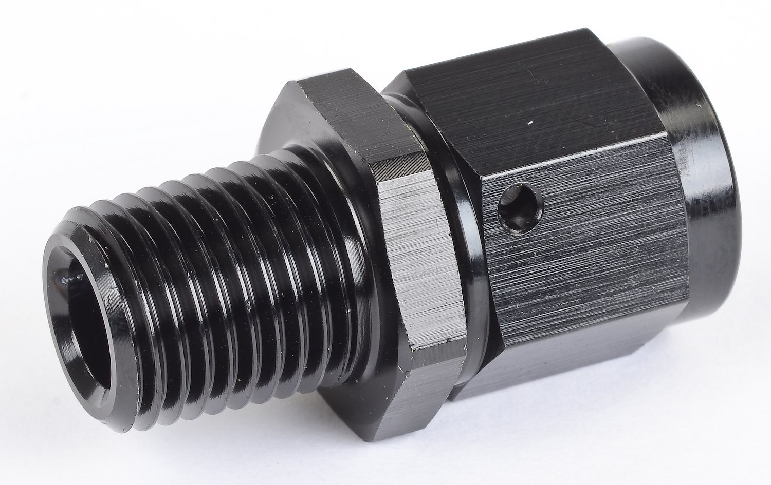 AN to NPT Straight Adapter Fitting [-6 AN Female to 1/4 in. NPT Male, Black]