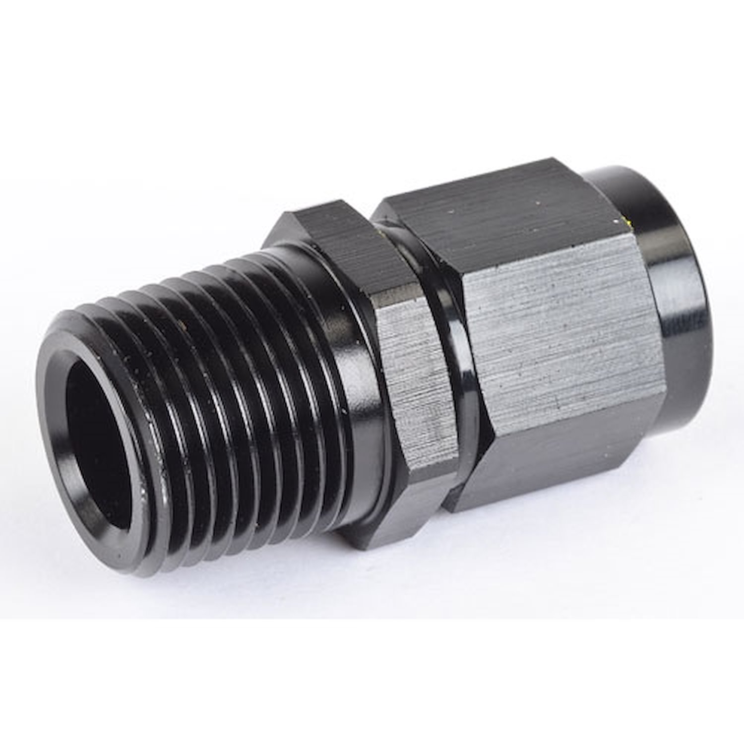 AN to NPT Straight Adapter Fitting [-8 AN Female to 1/4 in. NPT Male, Black]