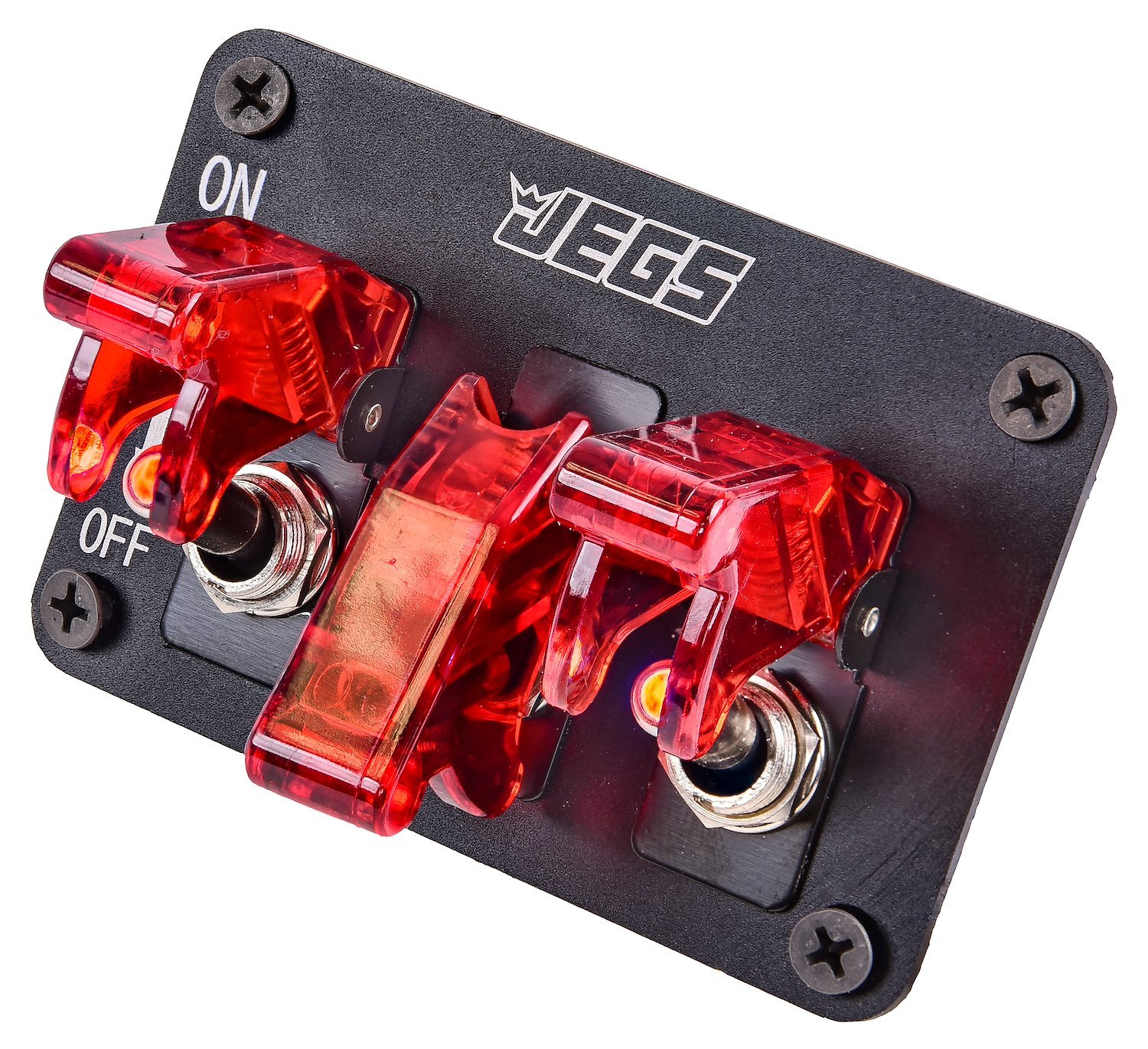 3-Toggle Switch Panel with Switches [Red Indicators, Aluminum Panel]