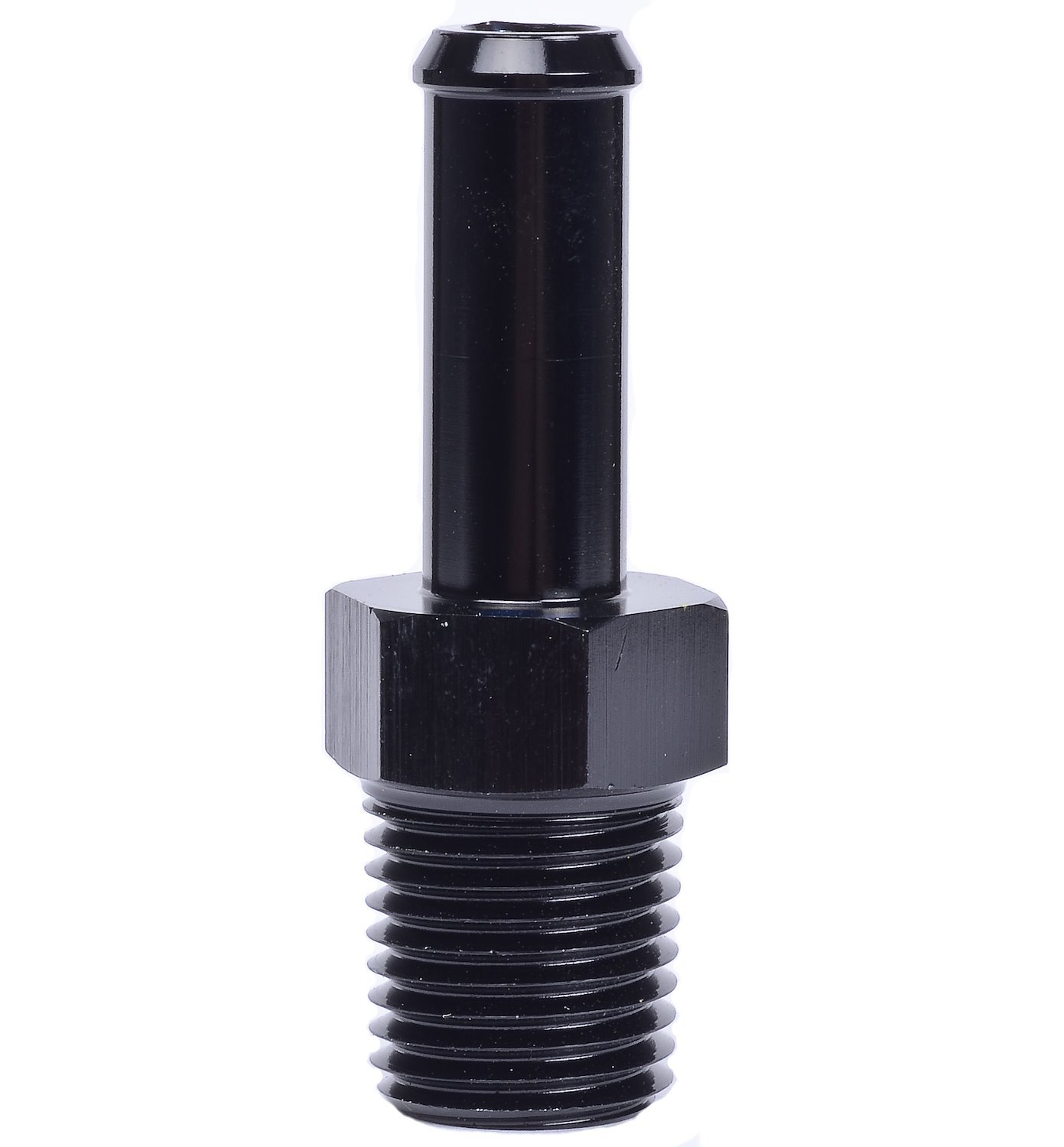 NPT to Hose Barb Fitting, Straight [1/4 in. NPT Male to 3/8 in. I.D. Hose, Black]
