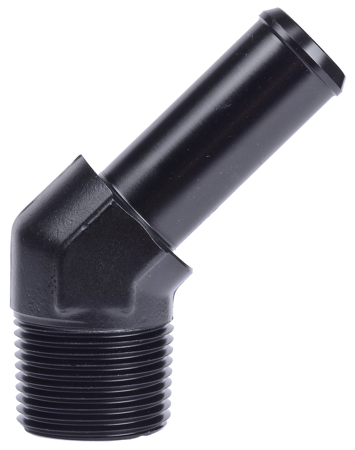 NPT to Hose Barb Fitting, 45-Degree [3/4 in. NPT Male to 3/4 in. I.D. Hose, Black]