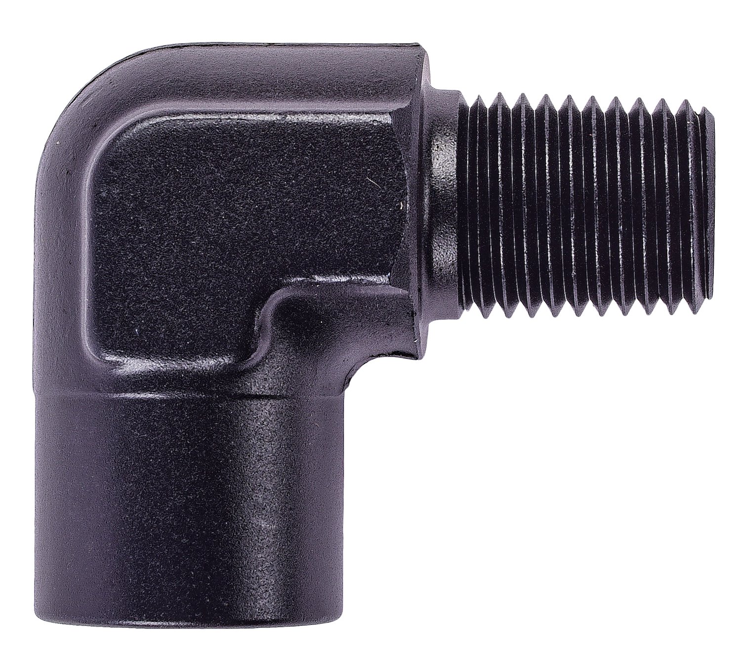 NPT to NPT 90-Degree Adapter Fitting [1/4 in. NPT Male to 1/4 in. NPT Female, Black]