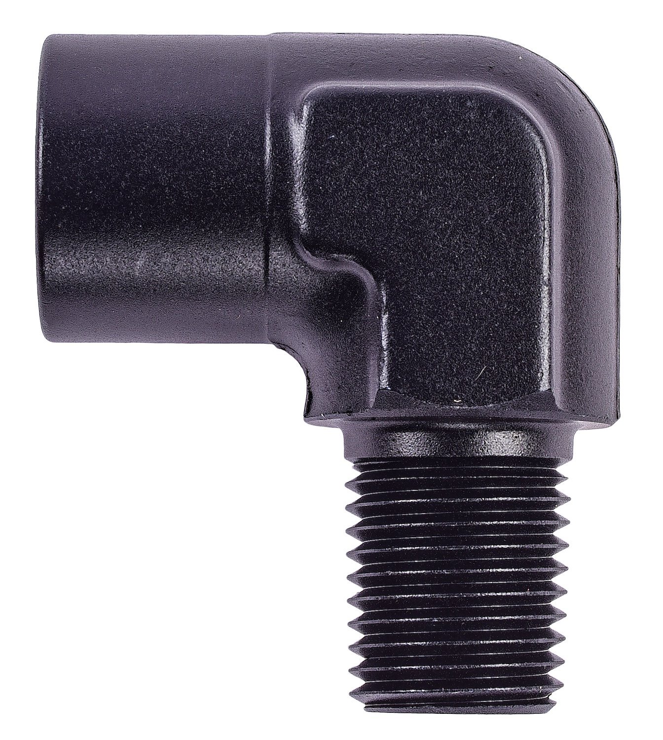 NPT to NPT 90-Degree Adapter Fitting [1/8 in. NPT Male to 1/8 in. NPT Female, Black]