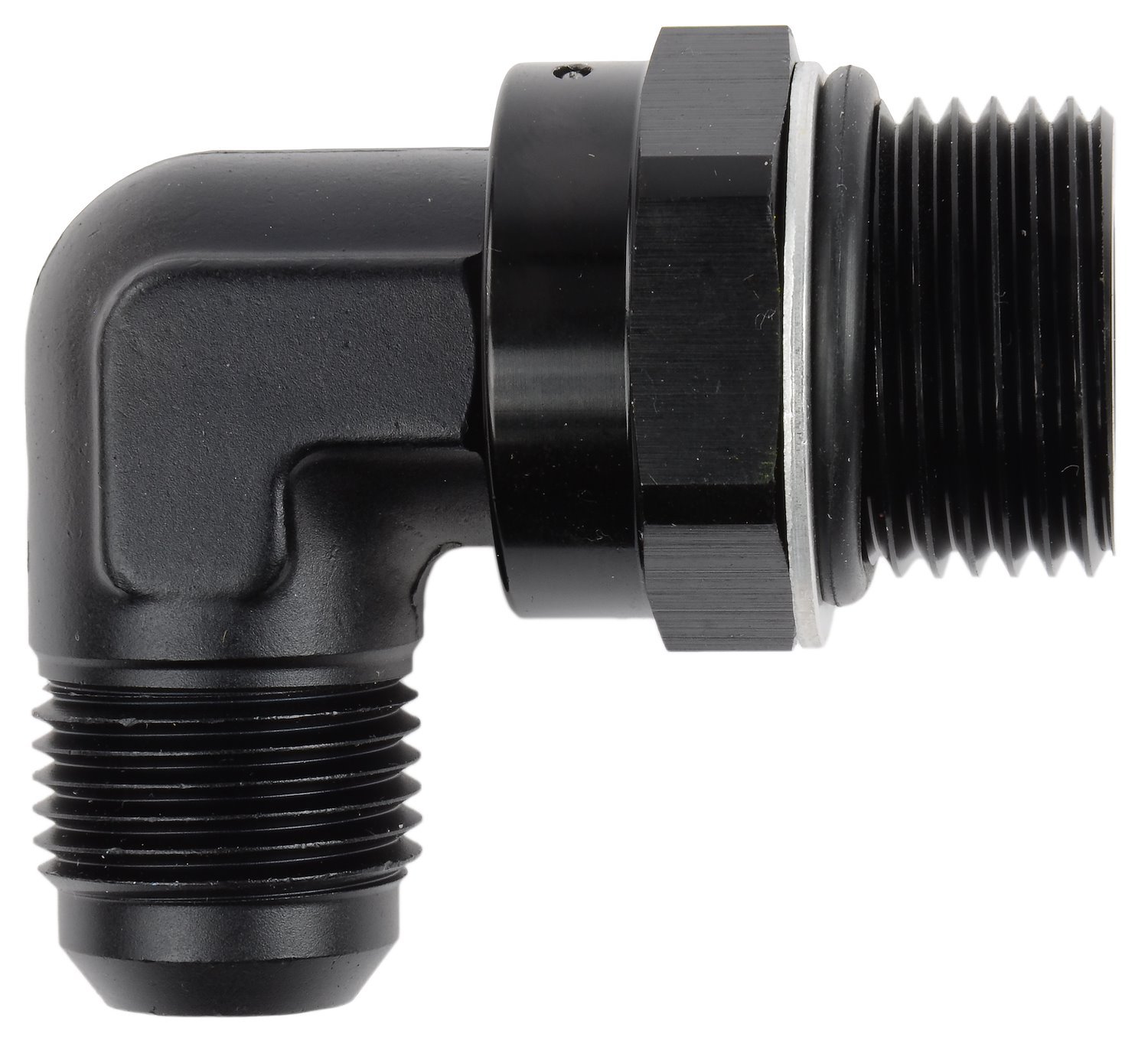 AN Port Adapter Fitting 90 degree -12 AN port (1 1/16 in.-12 Thread) to -10 AN hose