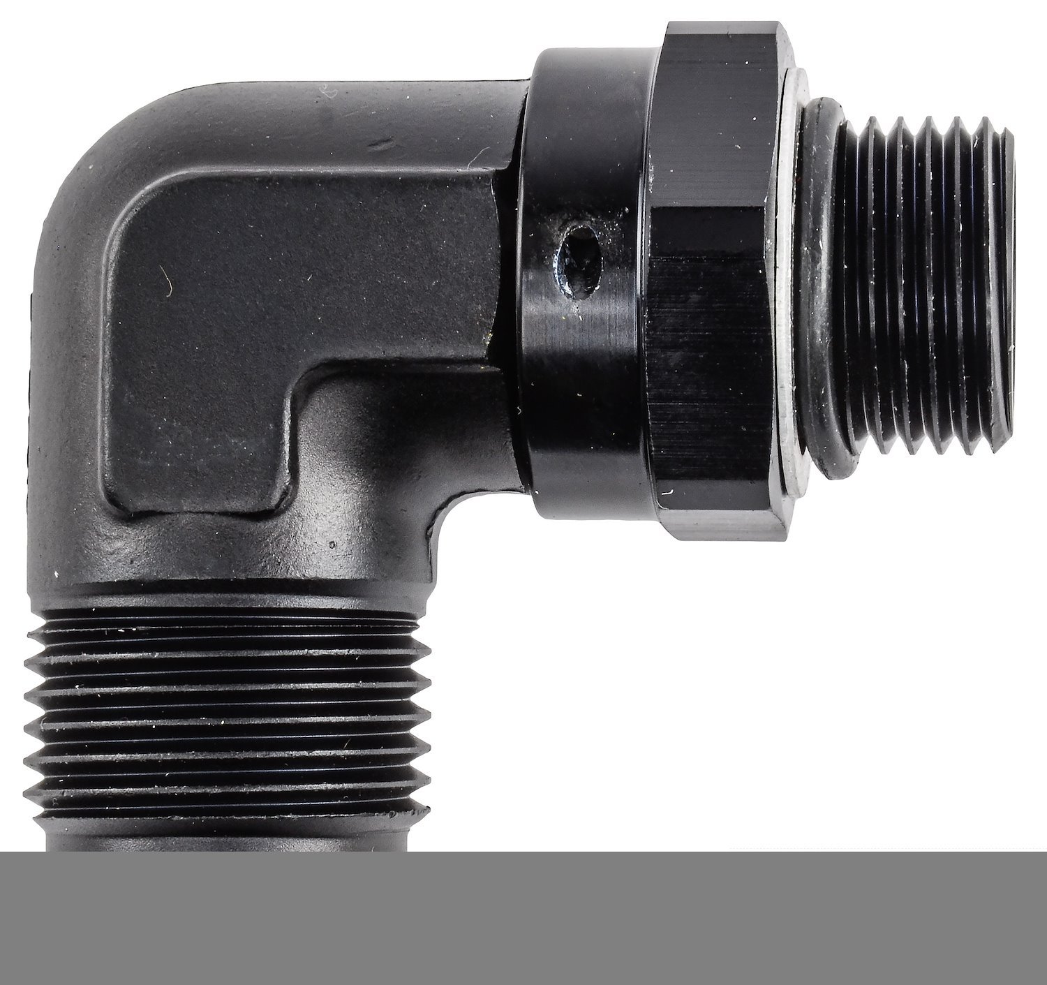 AN Port Adapter Fitting 90 degree -10 AN port (7/8 in.-14 Thread) to -12 AN hose