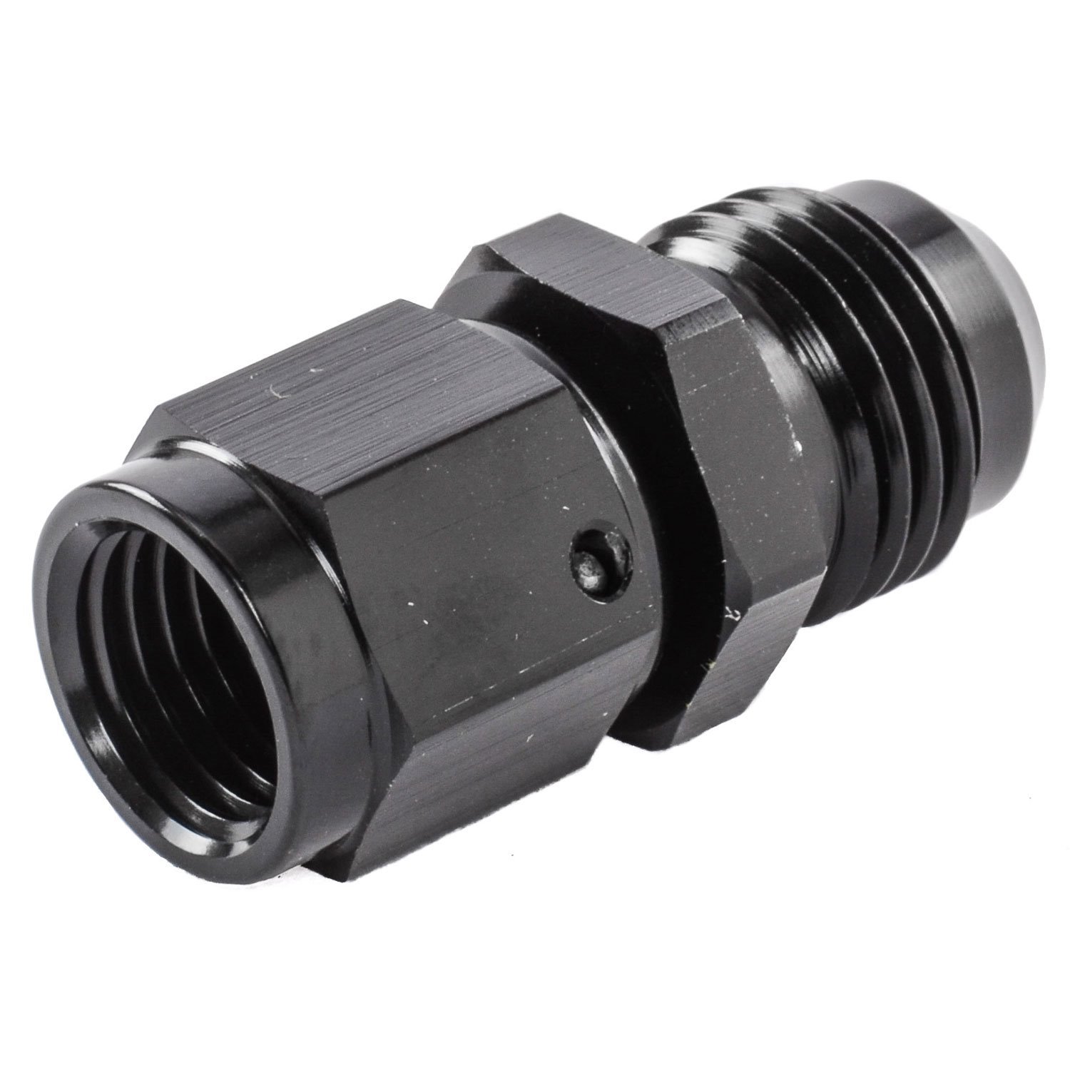 AN Female Swivel to Male Expander Fitting [-4 AN Female to -6 AN Male, Black Hard Anodized]