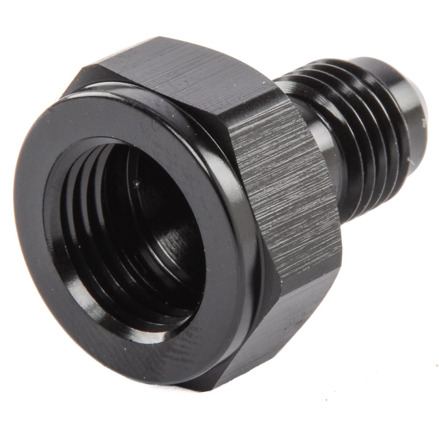 AN Female to Male Reducer Fitting [-6 AN Female to -4 AN Male, Black Hard Anodized]