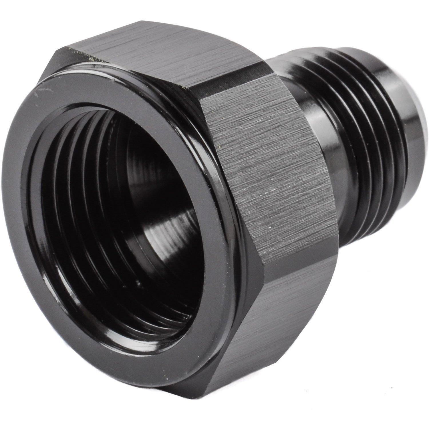 AN Female to Male Reducer Fitting [-12 AN Female to -10 AN Male, Black Hard Anodized]