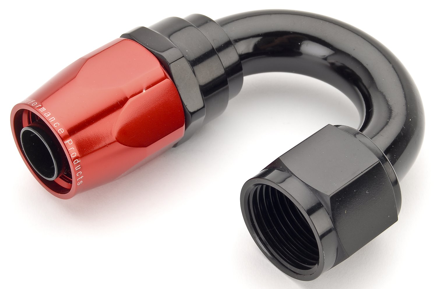 Red/Black 180° Max Flow Swivel Hose End -10AN