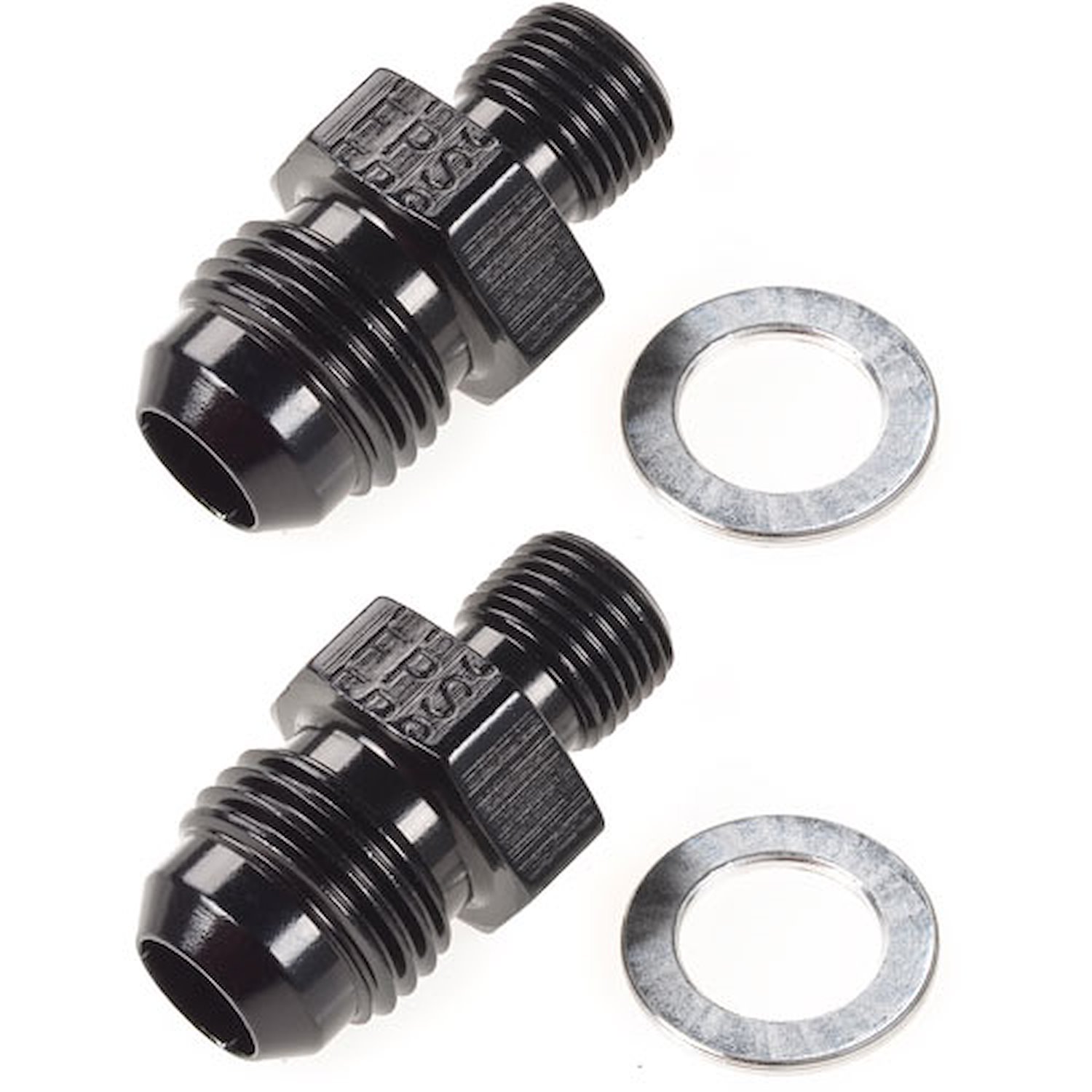 Automatic Transmission Adapter Fittings, Aluminum [1/8 NPSM x -6 AN, Black]