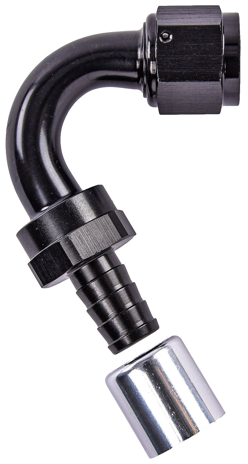 120-Degree AN Crimp-On Hose End Fitting [-10 AN Female to -10 AN Hose, Black]