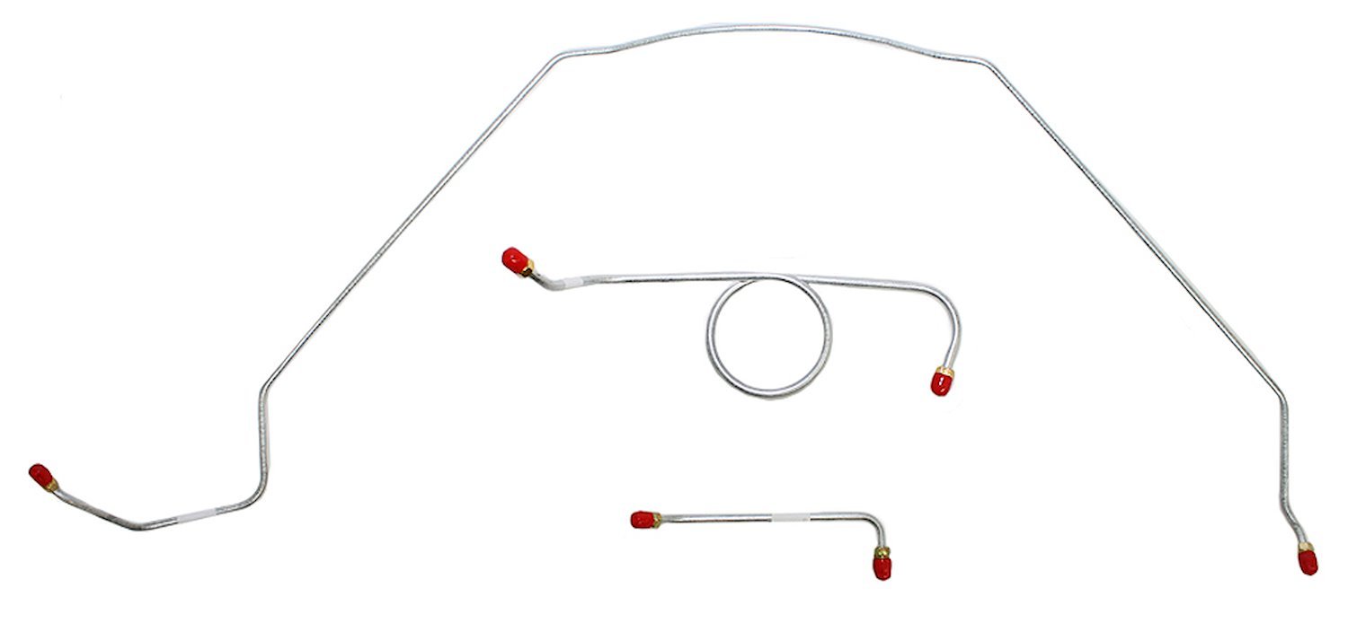 Front Brake Line Set for Select 1966 Chevy Chevelle, El Camino, Malibu with Manual Drum Brakes [3-PC, Steel]
