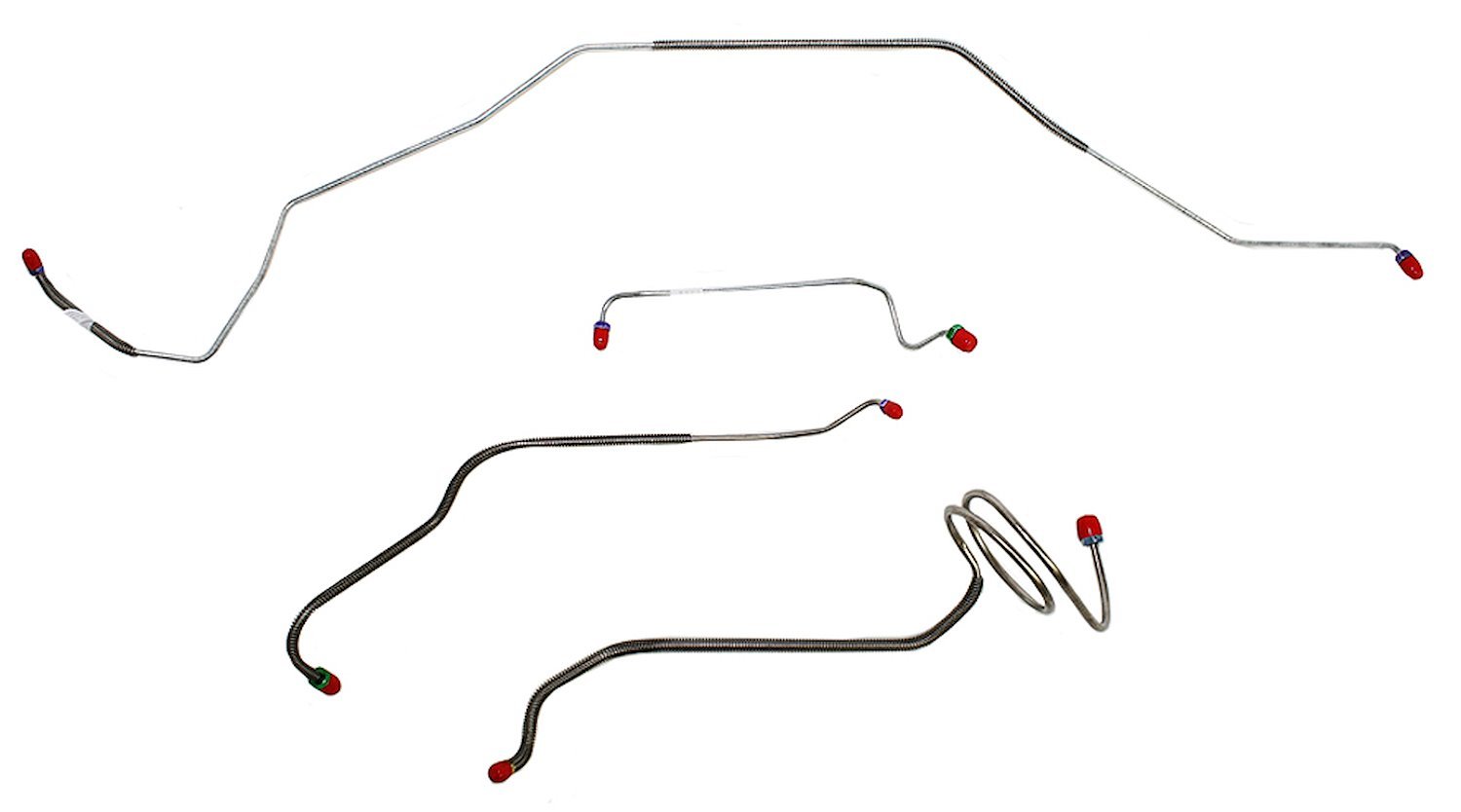 Front Brake Line Set for Select 1968 Chevy Chevelle, El Camino, Malibu (SS Models) w/Manual Drum [4-PC, Stainless Steel]