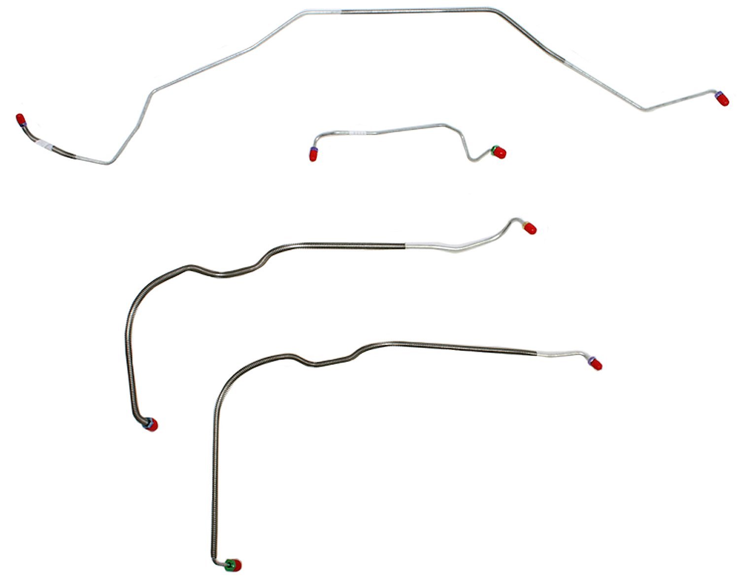 Front Brake Line Set for Select 1968 Chevy Chevelle, El Camino, Malibu (SS Models) w/Power Drum [4-PC, Steel]