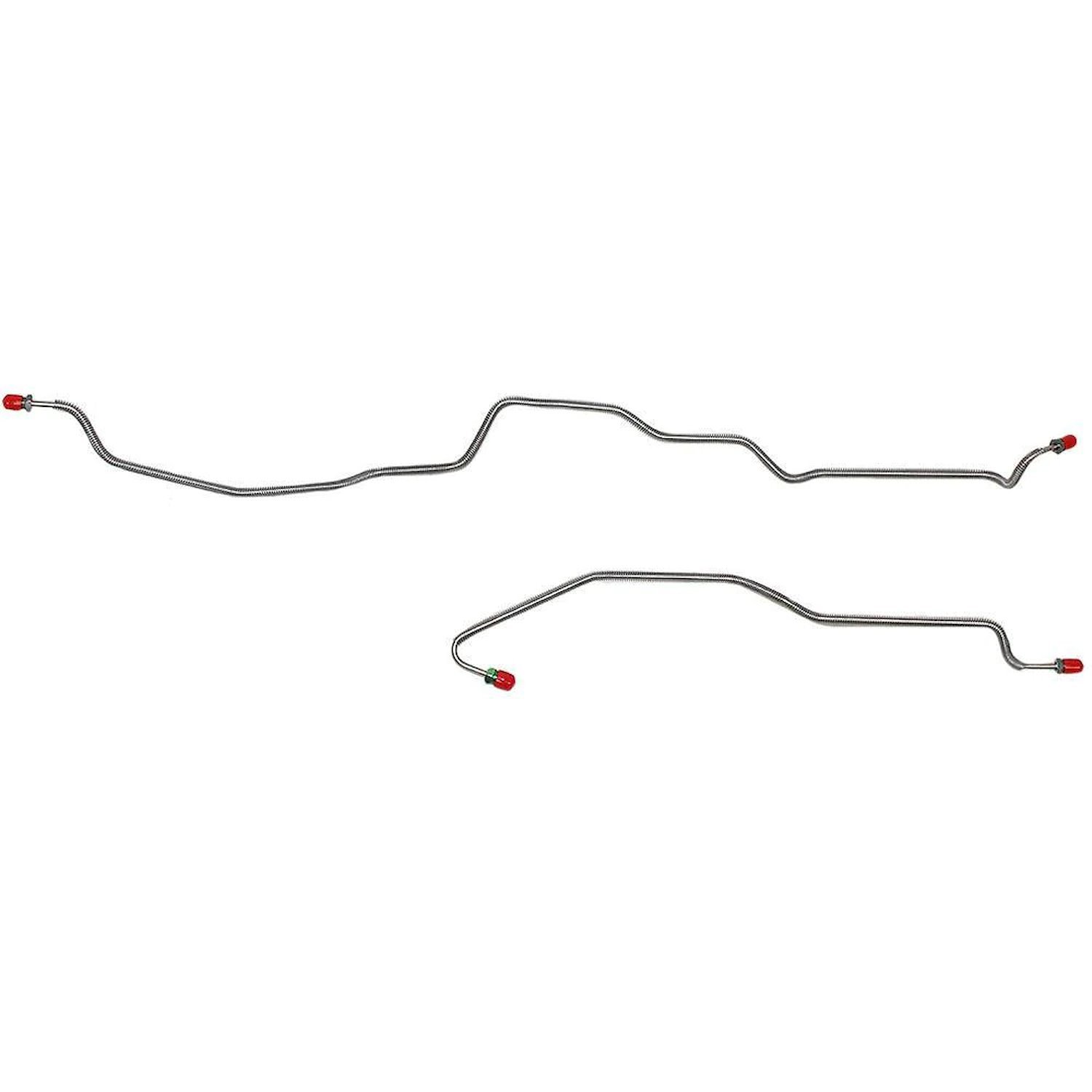 Rear Axle Brake Line Set for 1995-1997 Chevy Camaro, Pontiac Trans Am with Traction Control [2-PC, Stainless Steel]