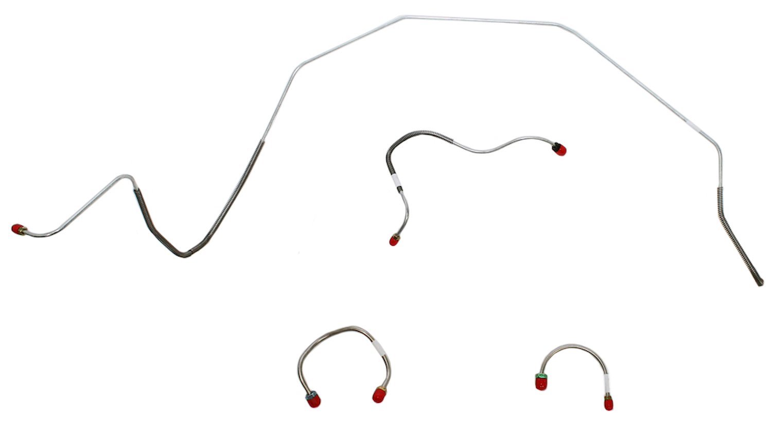 Front Brake Line Set for Select 1967-1968 Chevy Camaro, Chevy II/Nova with Standard Drum Brakes [4-PC, Stainless Steel]