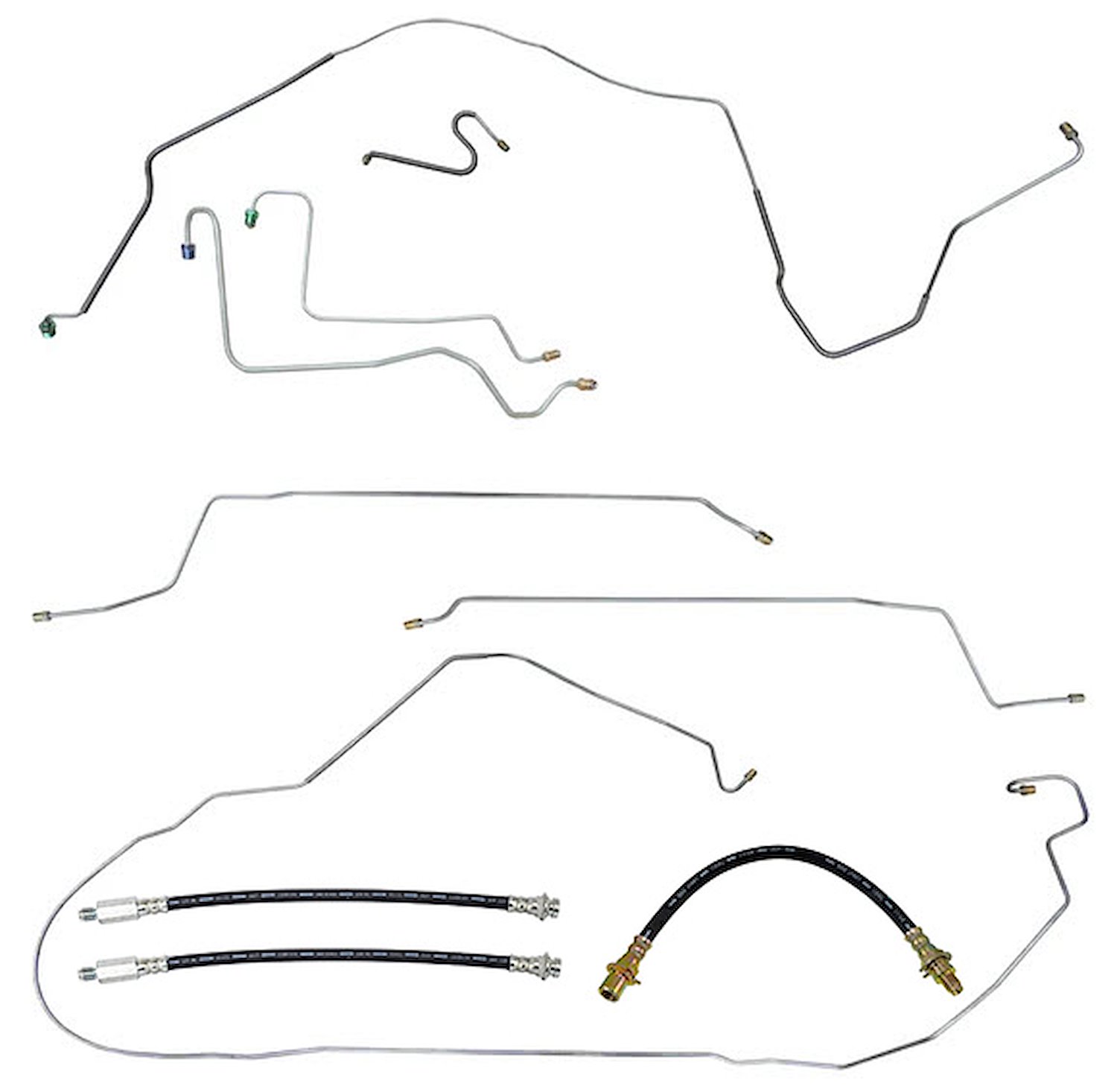 Complete Brake Line & Hose Kit for 1967 Chevy Chevelle, Malibu SS Convertible w/Power Drum Brakes [Stainless Steel]