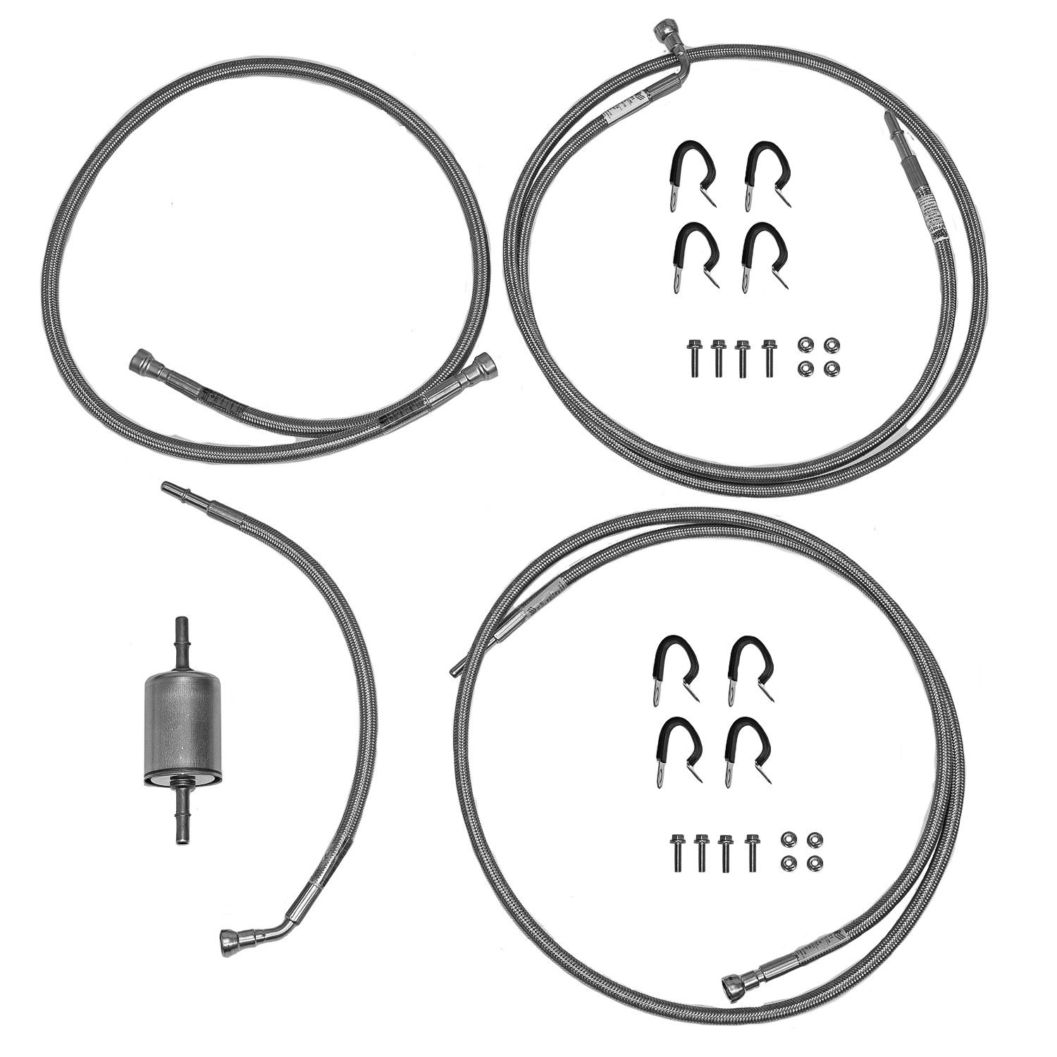 Quick-Fix Fuel Line Kit for 2000-2003 GM Tahoe, Suburban 1500, Yukon/1500 XL Full-Size SUVs [Braided Stainless]