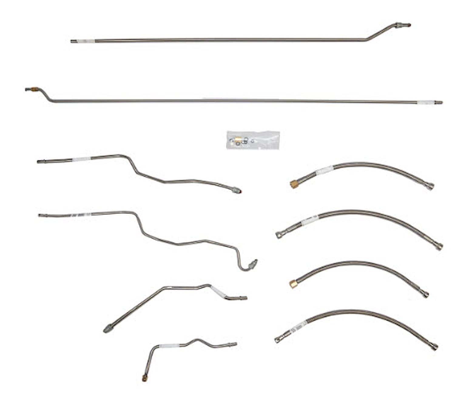 Complete Fuel Line Kit for 1988-1995 Chevy K1500, GMC K1500 4WD Reg. Cab/Long Bed w/5.7L Eng. [Stainless Steel]