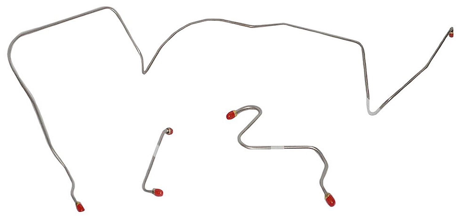 Front Brake Line Set for 1966 Pontiac GTO, Lemans, Tempest with Manual Drum Brakes [5-PC, Stainless Steel]