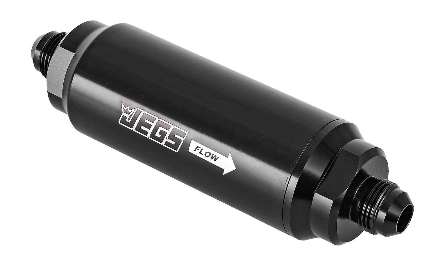 Billet Aluminum In-Line Fuel Filter for Gas, E85 & Alcohol Applications, 5 in. Long [-8 AN Black]