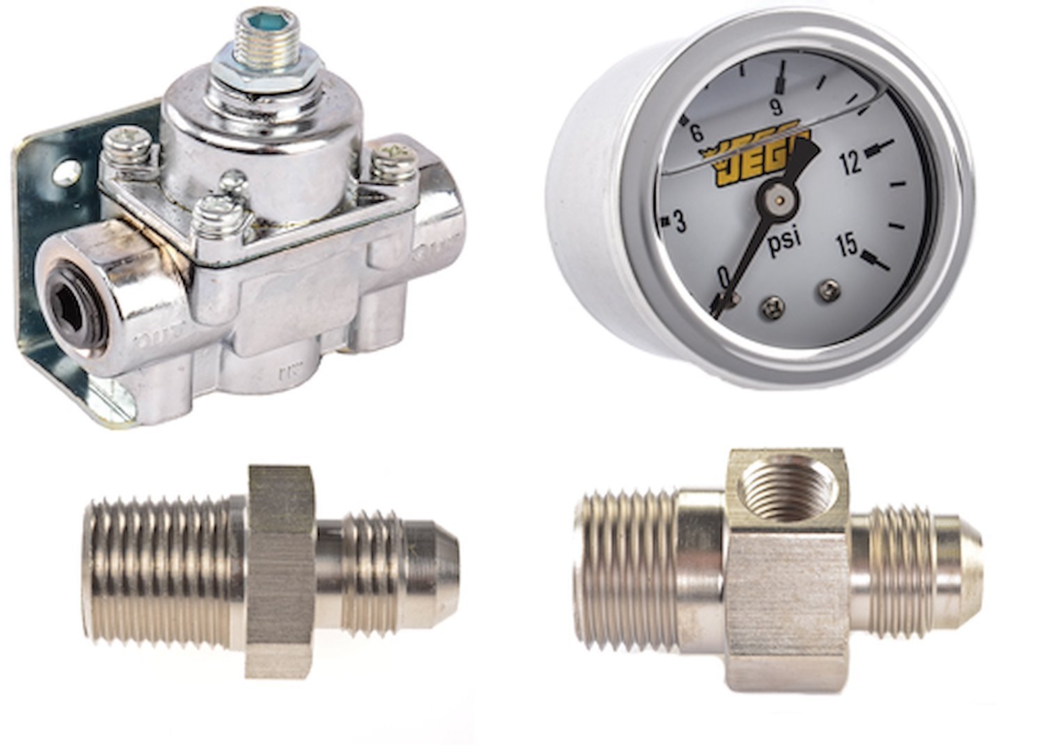 Fuel Pressure Regulator and Gauge Kit Gasoline 4.5 to 9 PSI