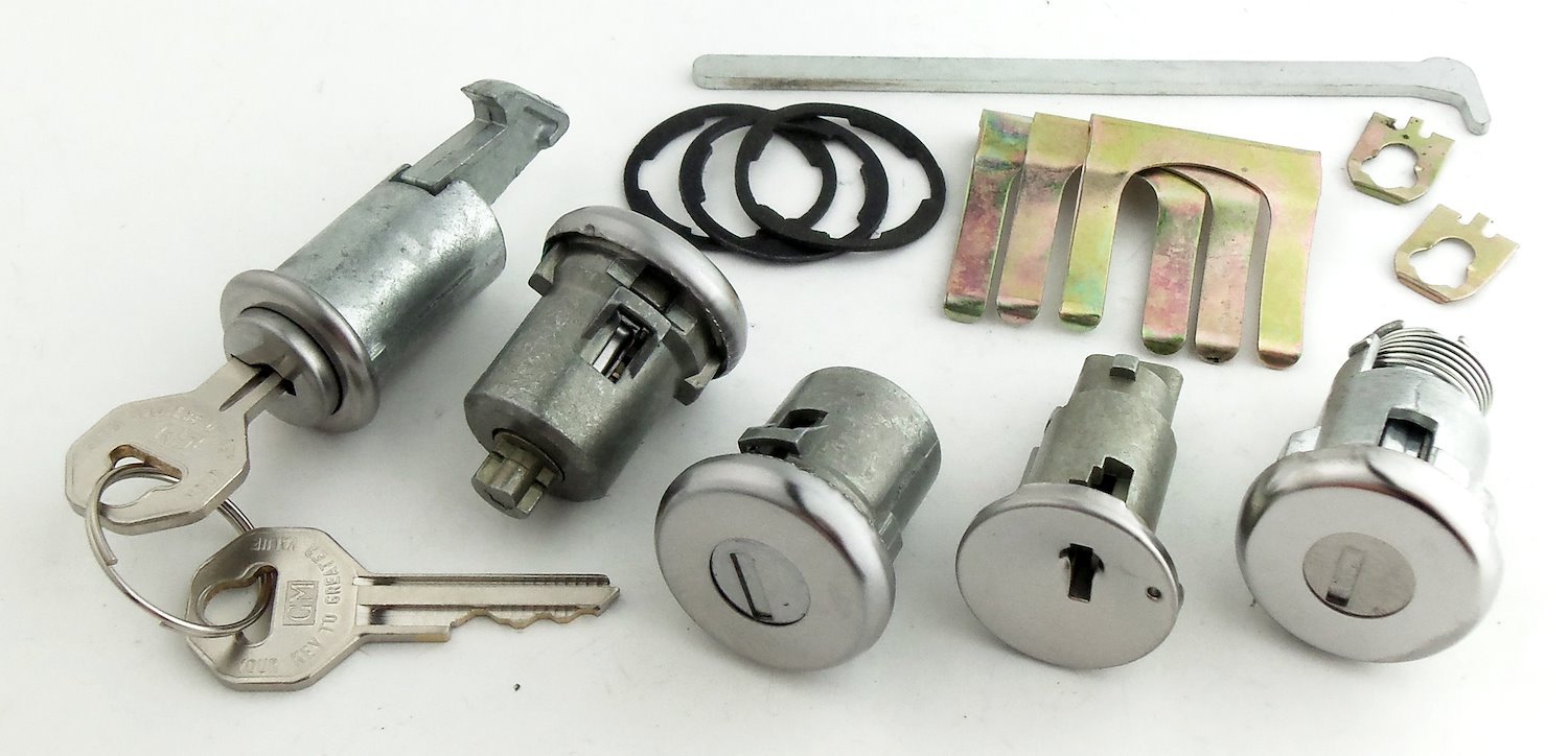 Ignition, Door, Trunk & Glovebox Lock Set Fits Select 1966 GM Models [Original Octagon Keys]