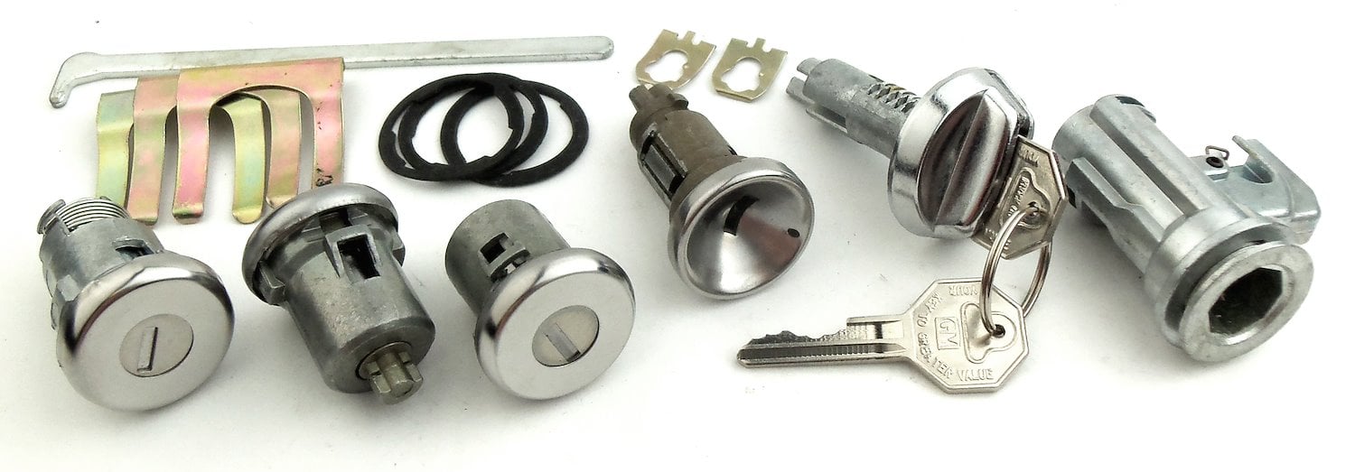 Ignition, Door, Trunk & Glovebox Lock Set Fits Select 1968 GM Models [Original Octagon Keys]