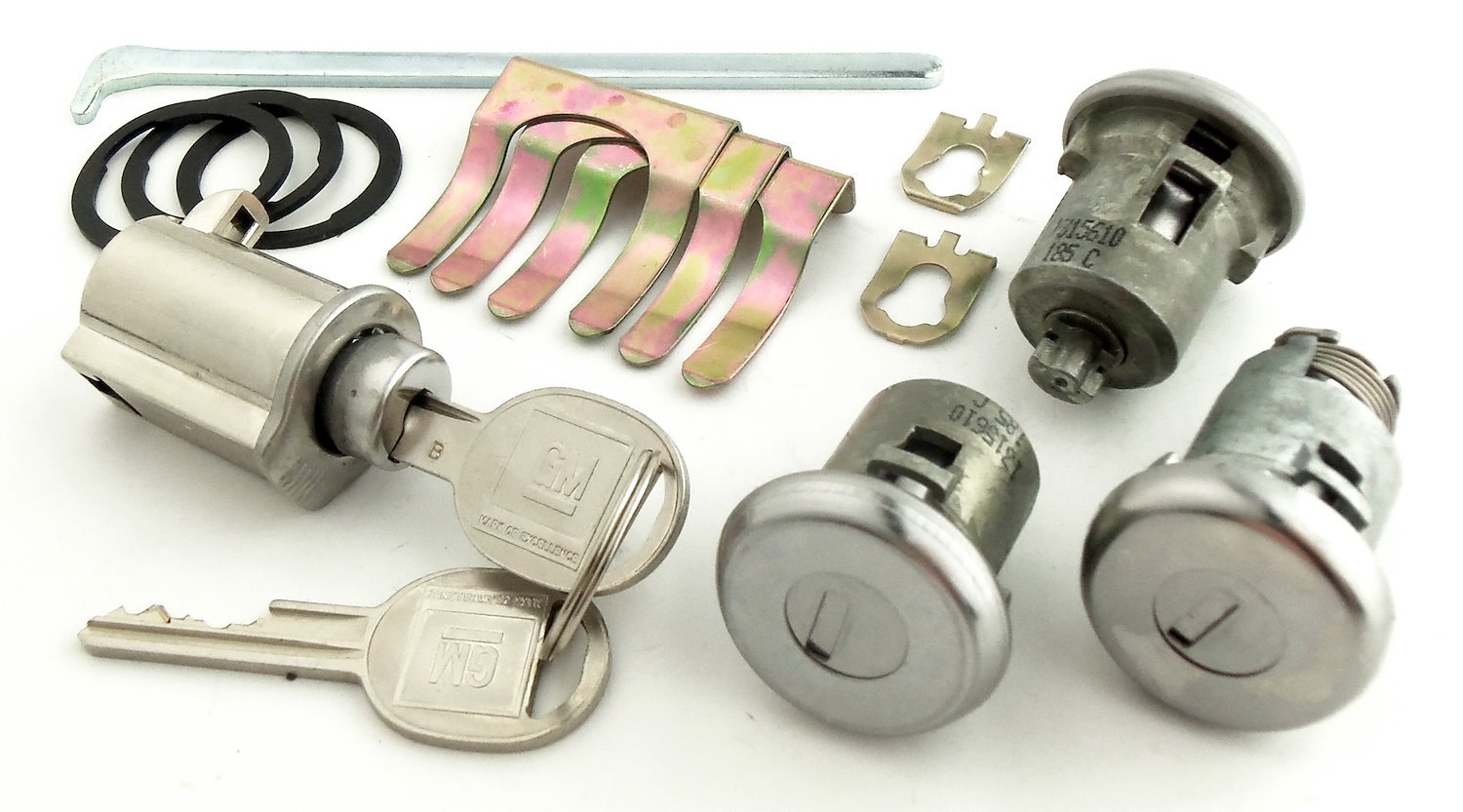 Door, Trunk & Glovebox Lock Set Fits Select 1966-1967 GM Models [Oval Style GM Keys]