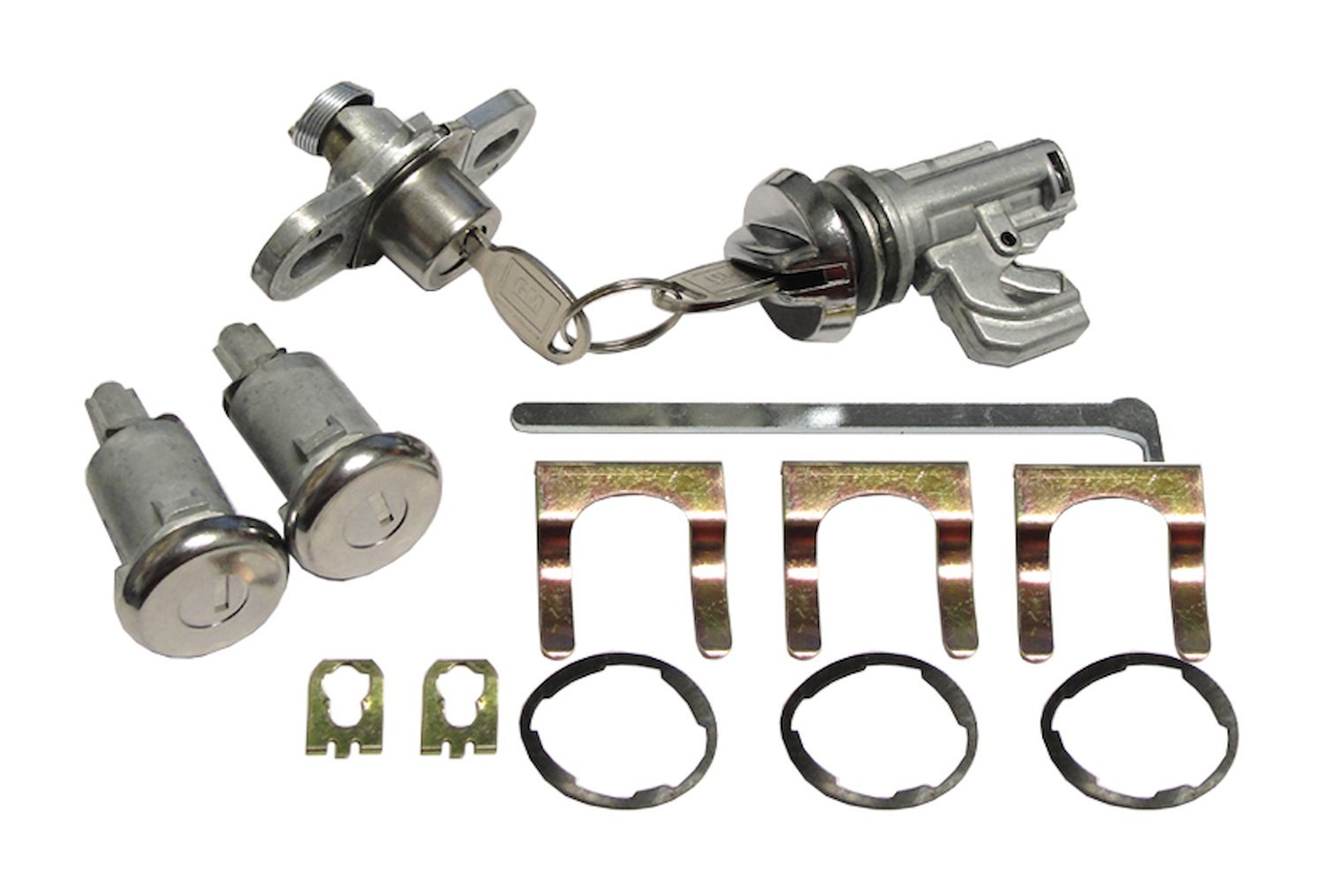 Door, Trunk & Glovebox Lock Set for 1974-1977 Chevrolet Camaro With Long Shaft Cylinders [Oval Style GM Keys]