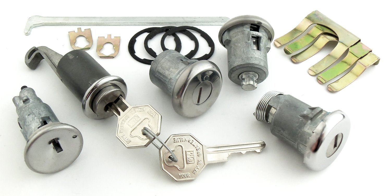 Ignition, Door, Trunk & Glovebox Lock Set for 1968 Chevrolet Camaro With Vertical Pin Notches [Original Octagon Keys]