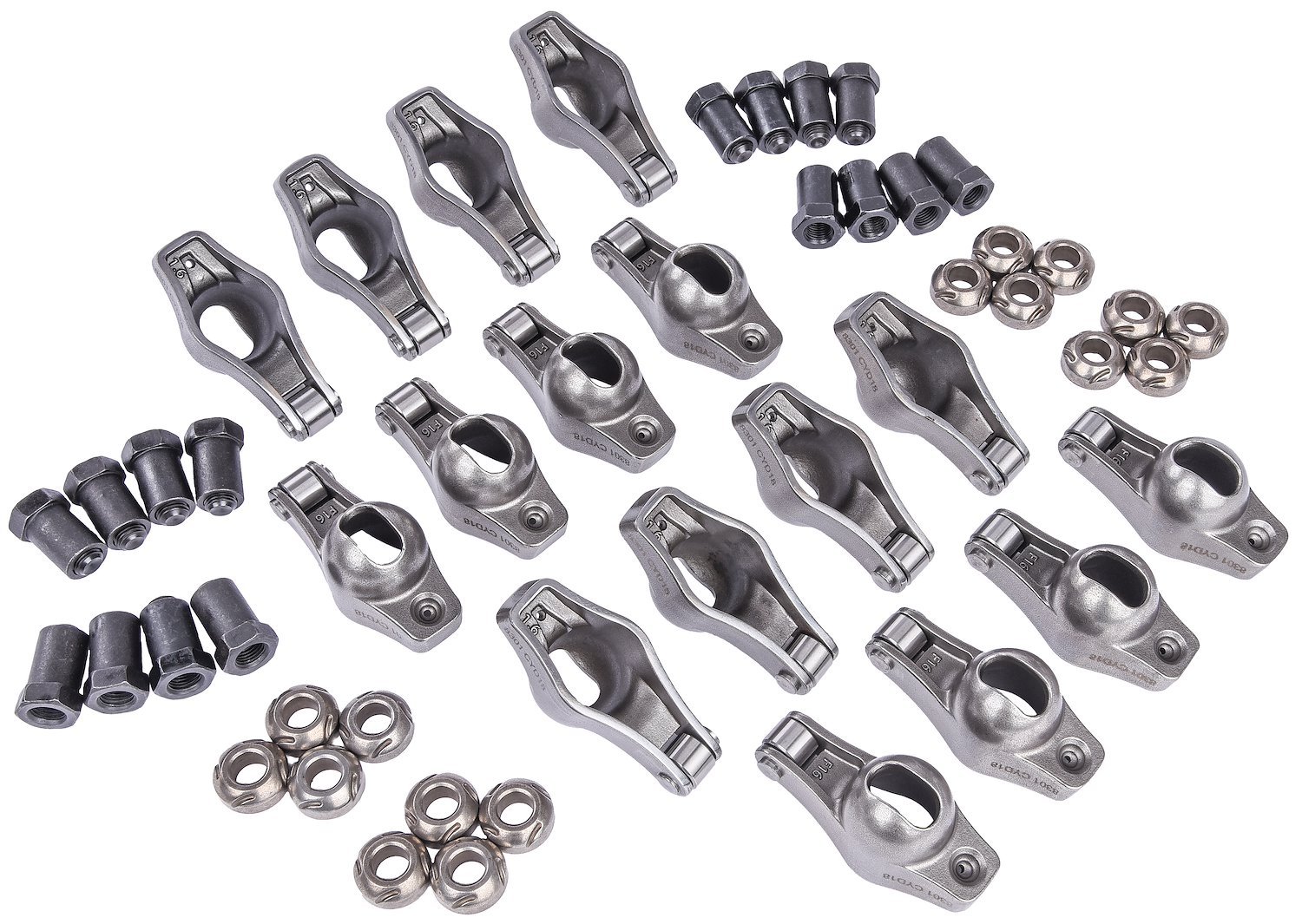Cast Steel Roller Tip Rocker Arms for Small Block Ford [1.6 Ratio, 3/8 in. Stud]