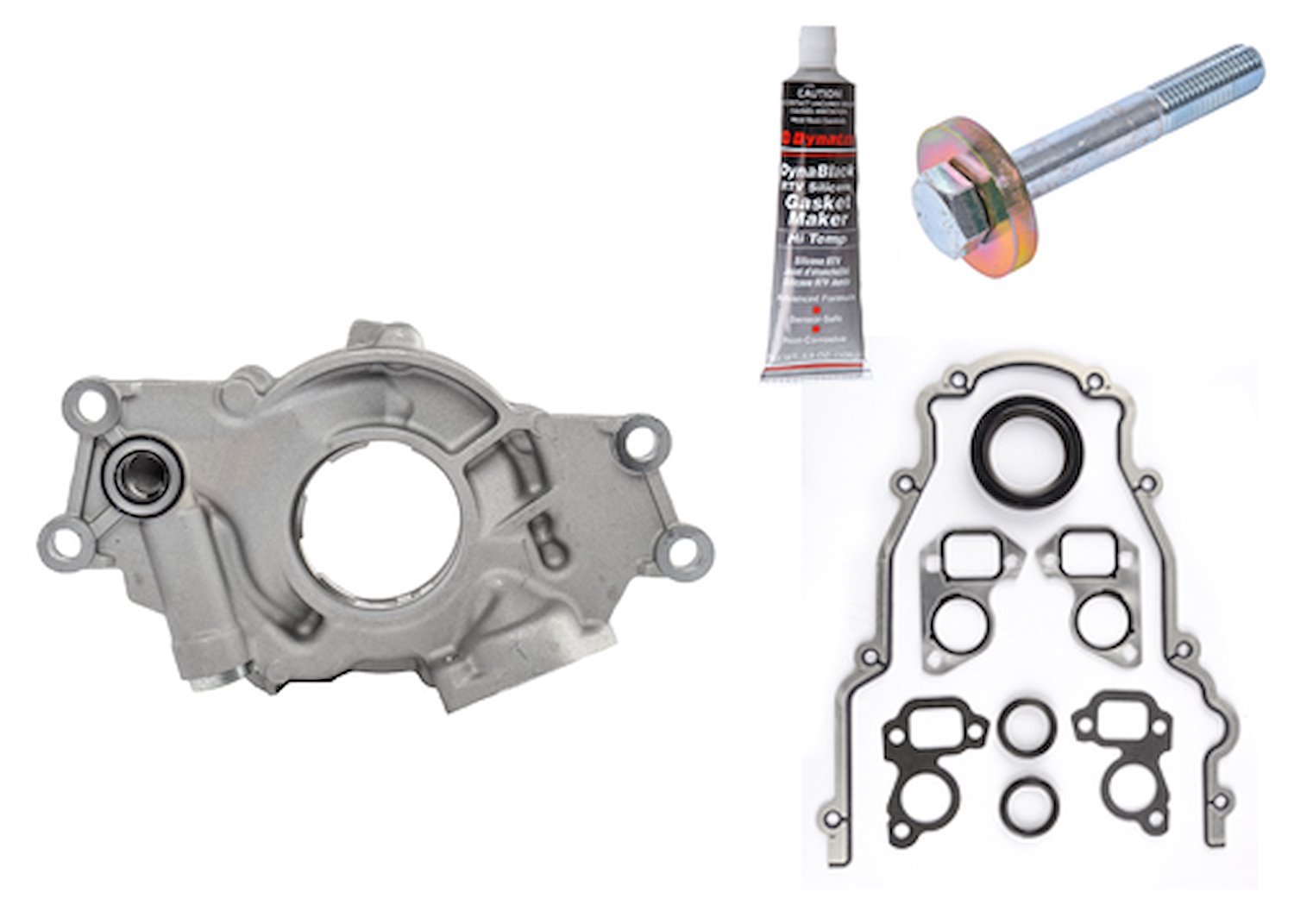 Oil Pump with Timing Cover Gasket Set and Balancer Bolt for GM LS [High Volume, High Pressure]