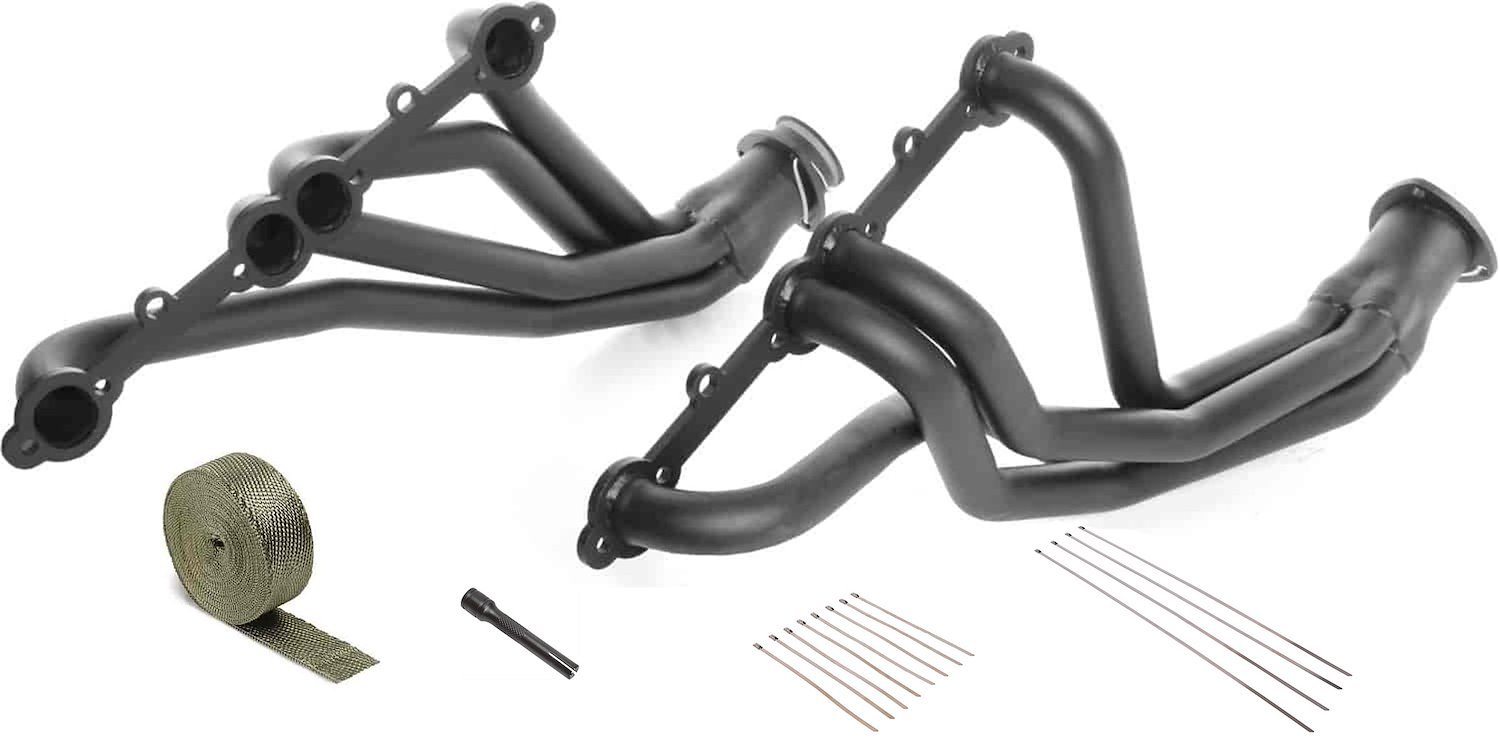 Long Tube Headers and Header Wrap Kit Fits Select 1967-1992 GM 2WD and 4WD Trucks [Small Block Chevy 283-400 ci]