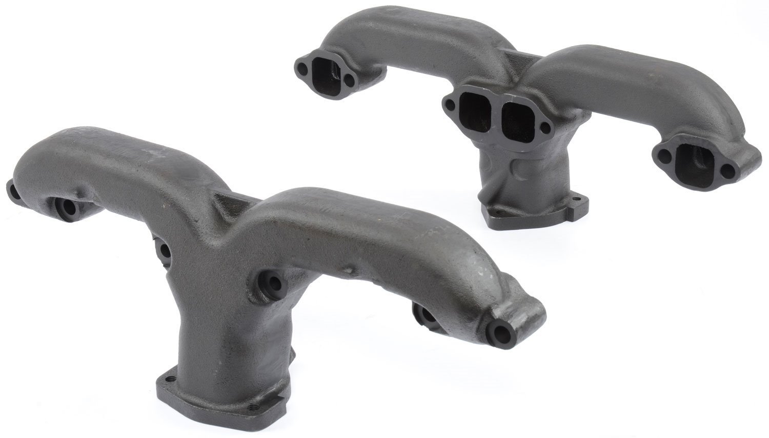 Cast Iron Rams Horn Style Exhaust Manifolds [Fits Most Round/Square Port Small Block Chevy Stock Cylinder Heads]