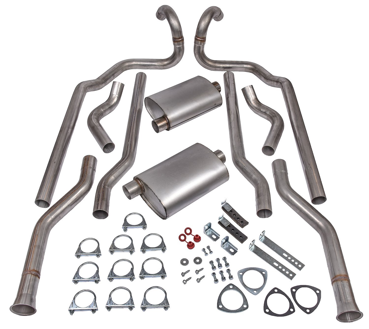 Header-Back Dual 2-1/2 in. Exhaust Kit 409 Stainless Steel