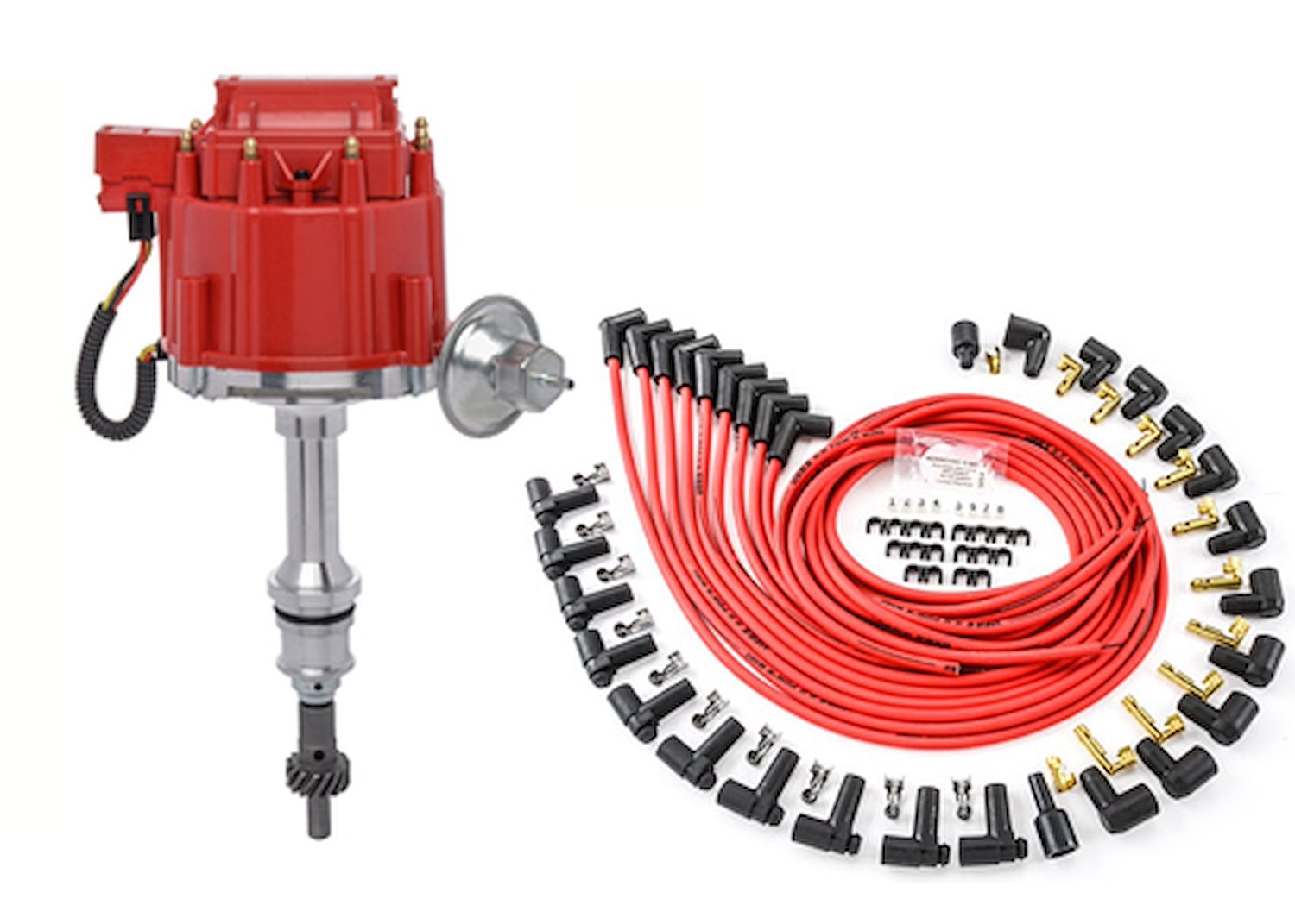 HEI Distributor and Spark Plug Wire Kit for Ford Small Block 221-302 V8