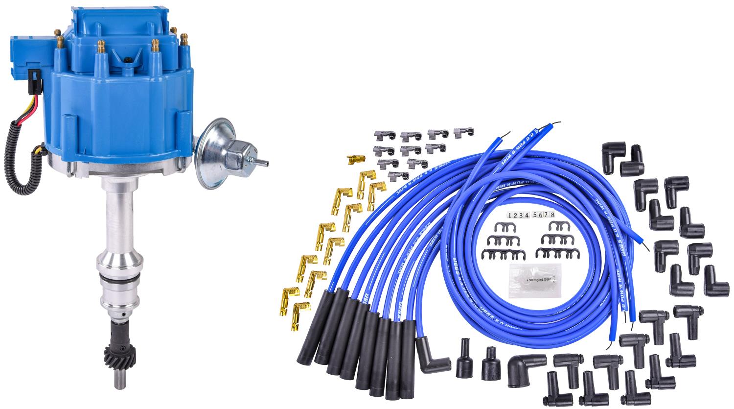 HEI Distributor and Spark Plug Wire Kit [Ford Small Block 221-302 V8]
