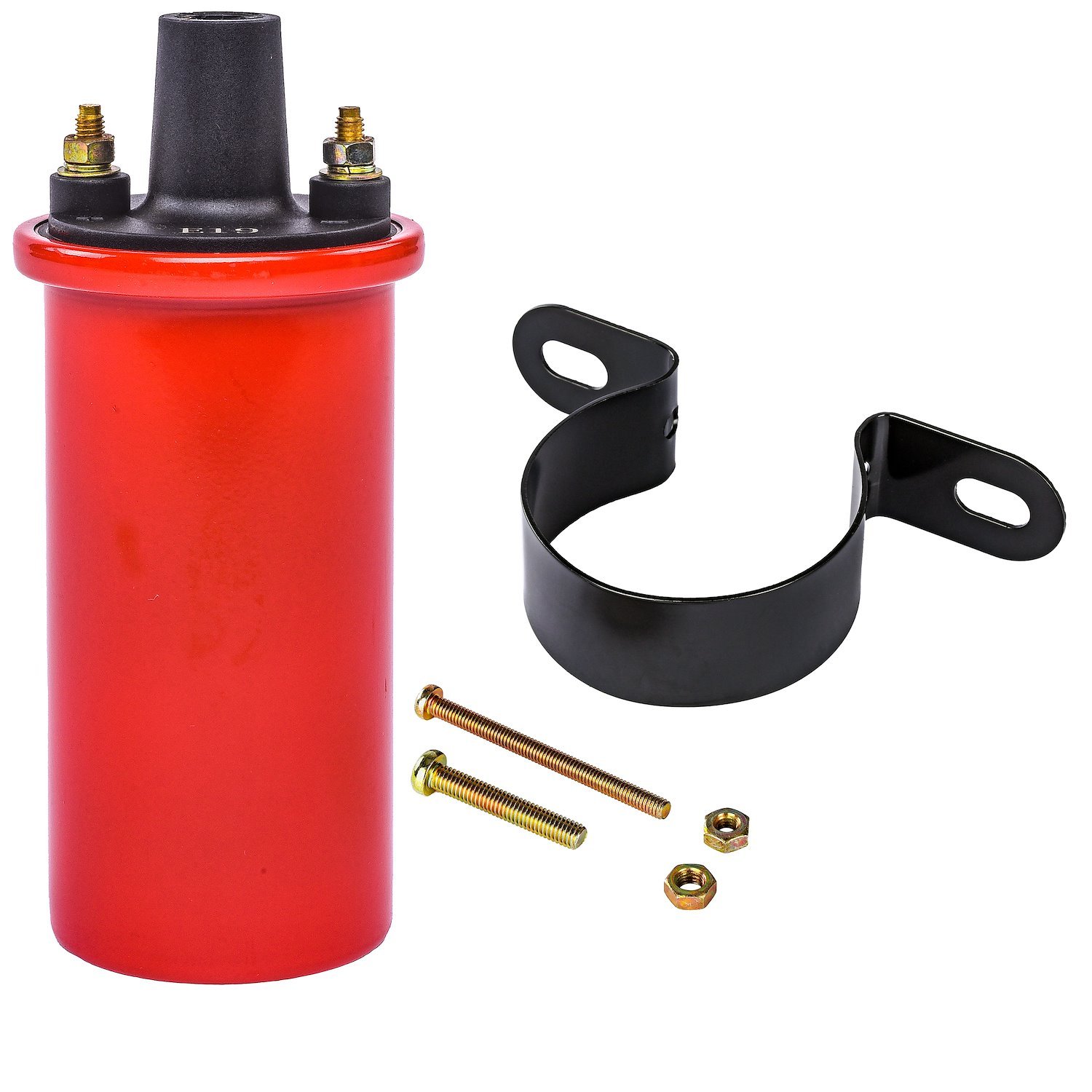 High-Energy Ignition Coil and Bracket Kit [Red Coil and Black Panel Mount Bracket]