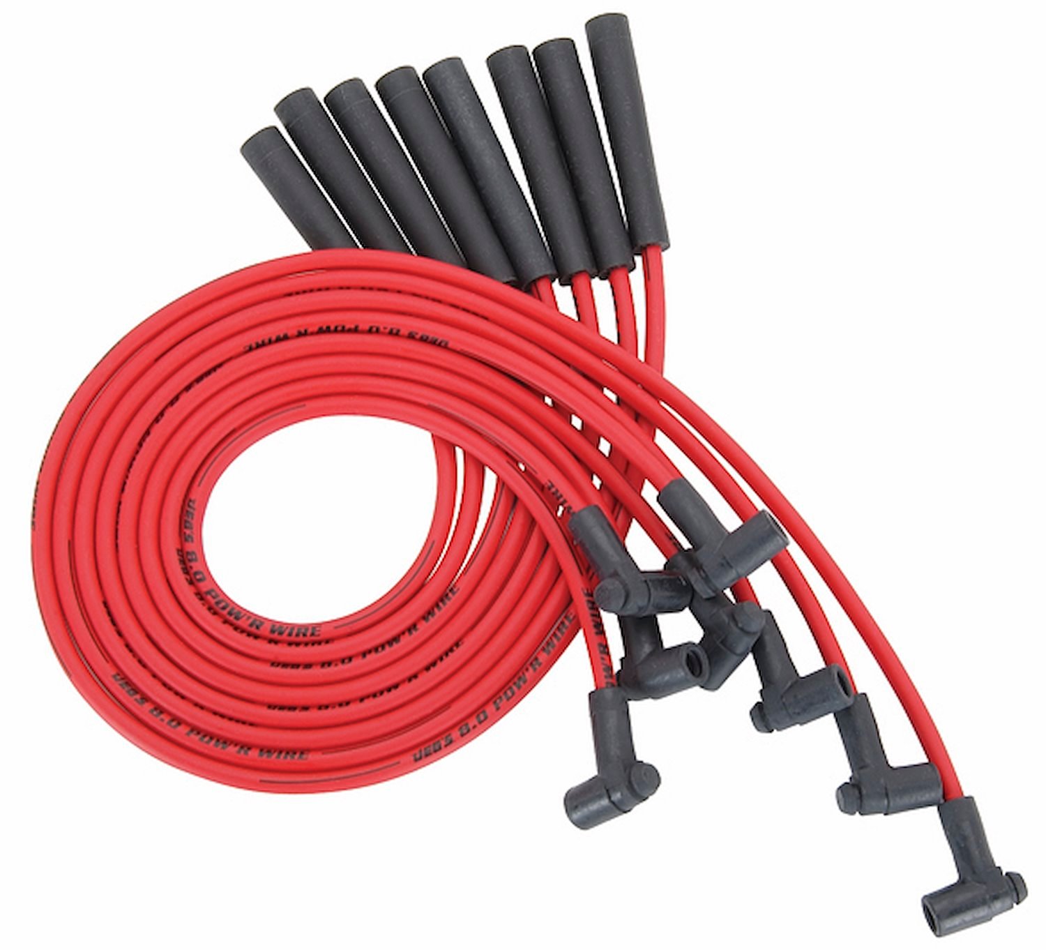 8.0mm Red Hot Pow'r Wires 1974-1986 Big Block Chevy Car/Truck 454
