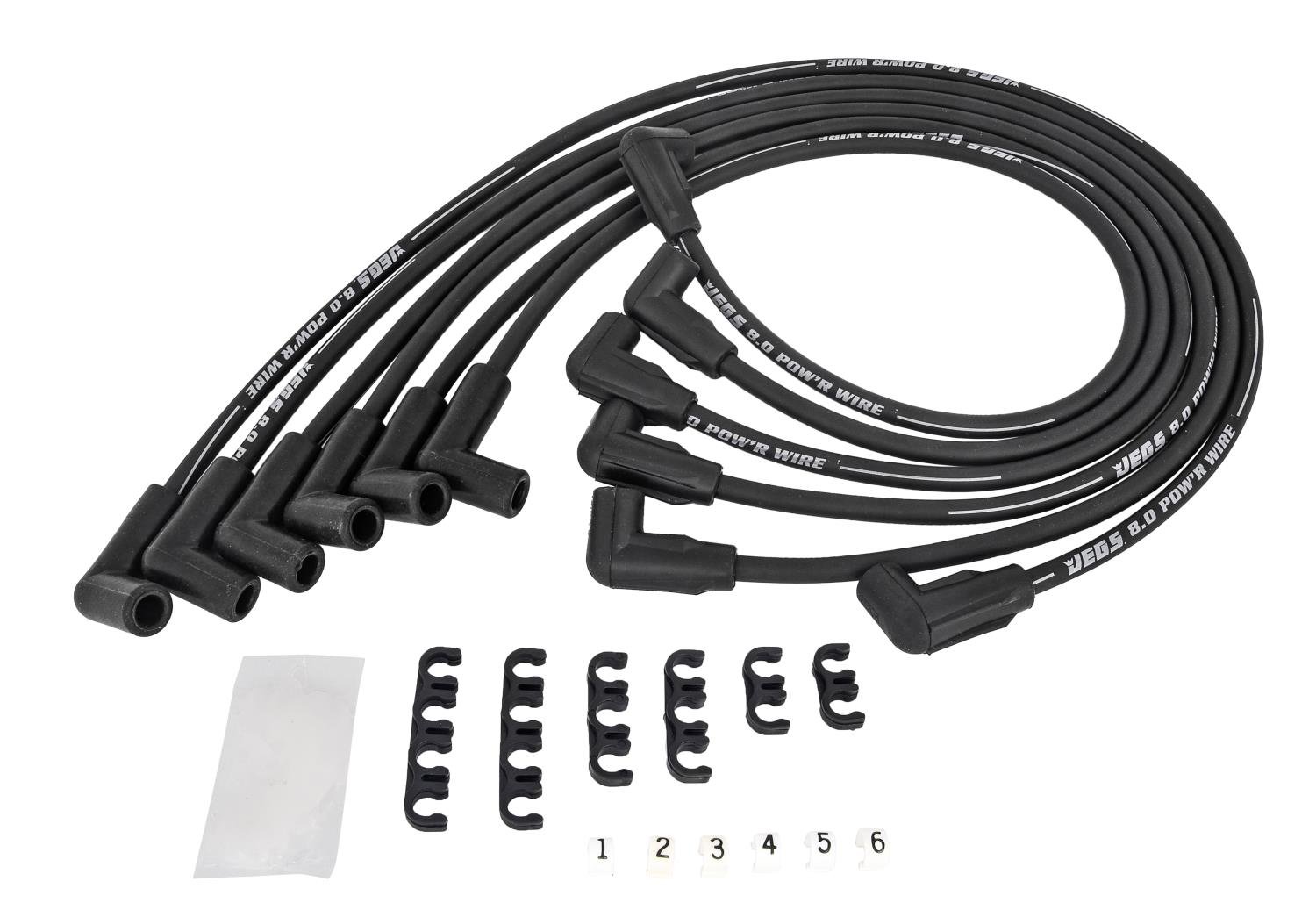 8.0mm Black Pow'r Wires for 1986-1995 Chevy 4.3L V6 w/HEI